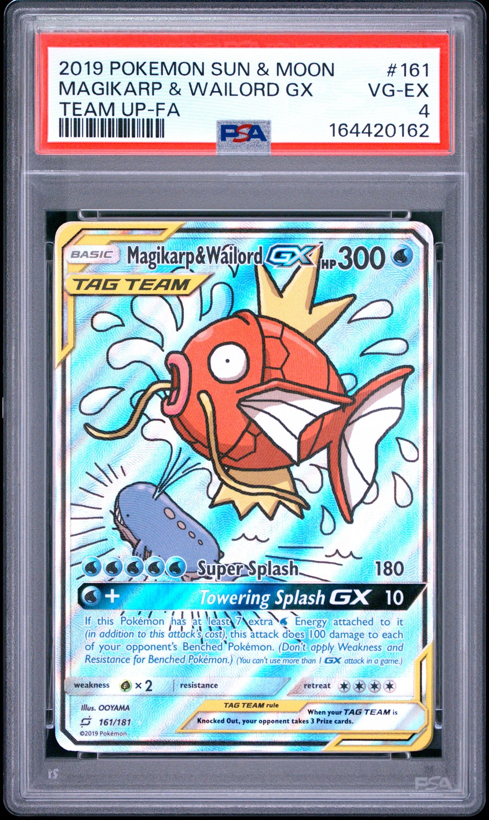 2019 Pokemon Sun & Moon Team Up Full Art/Magikarp & Wailord GX 161