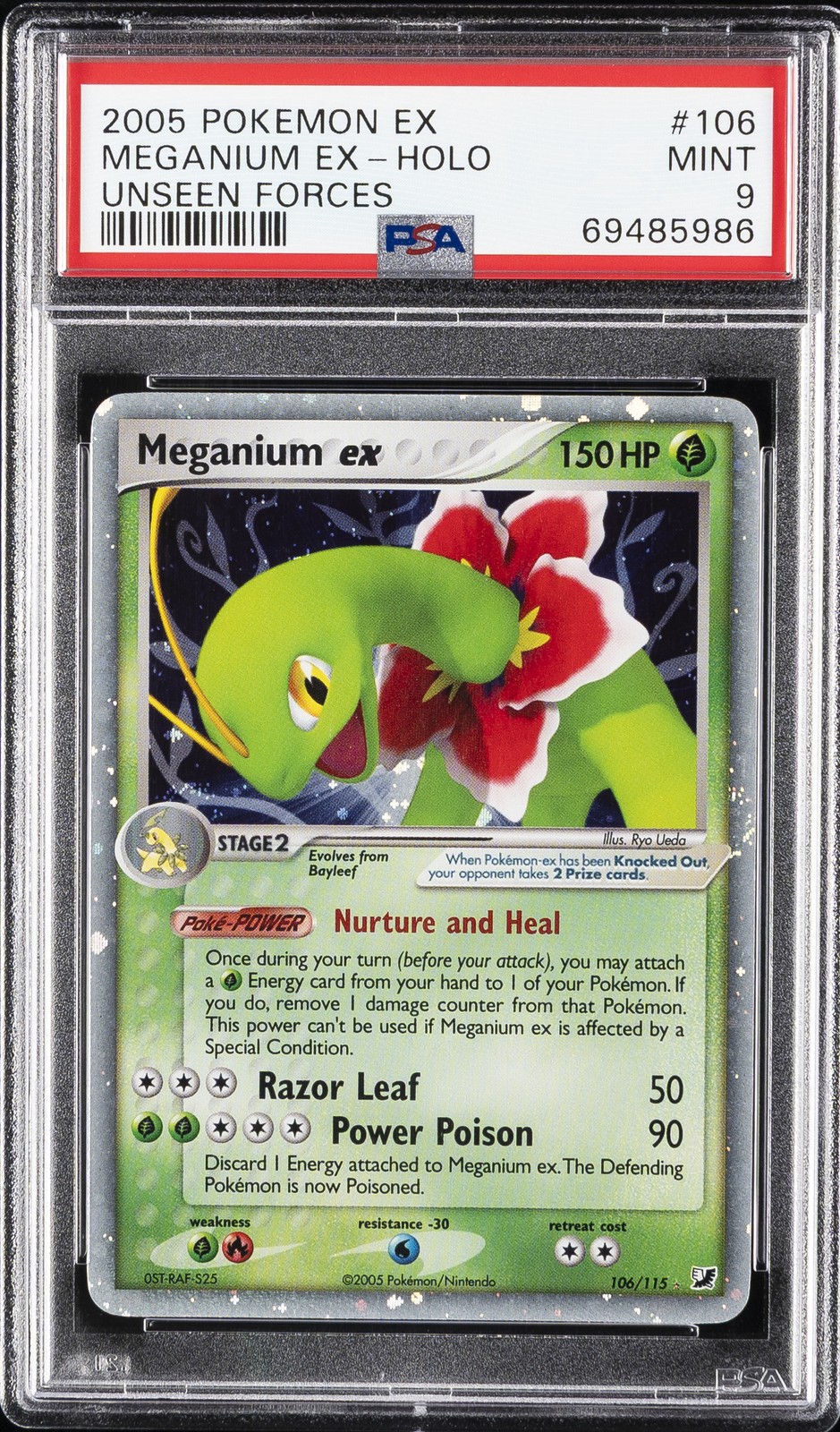 2005 Pokemon EX Unseen Forces Meganium EX-Holo 106