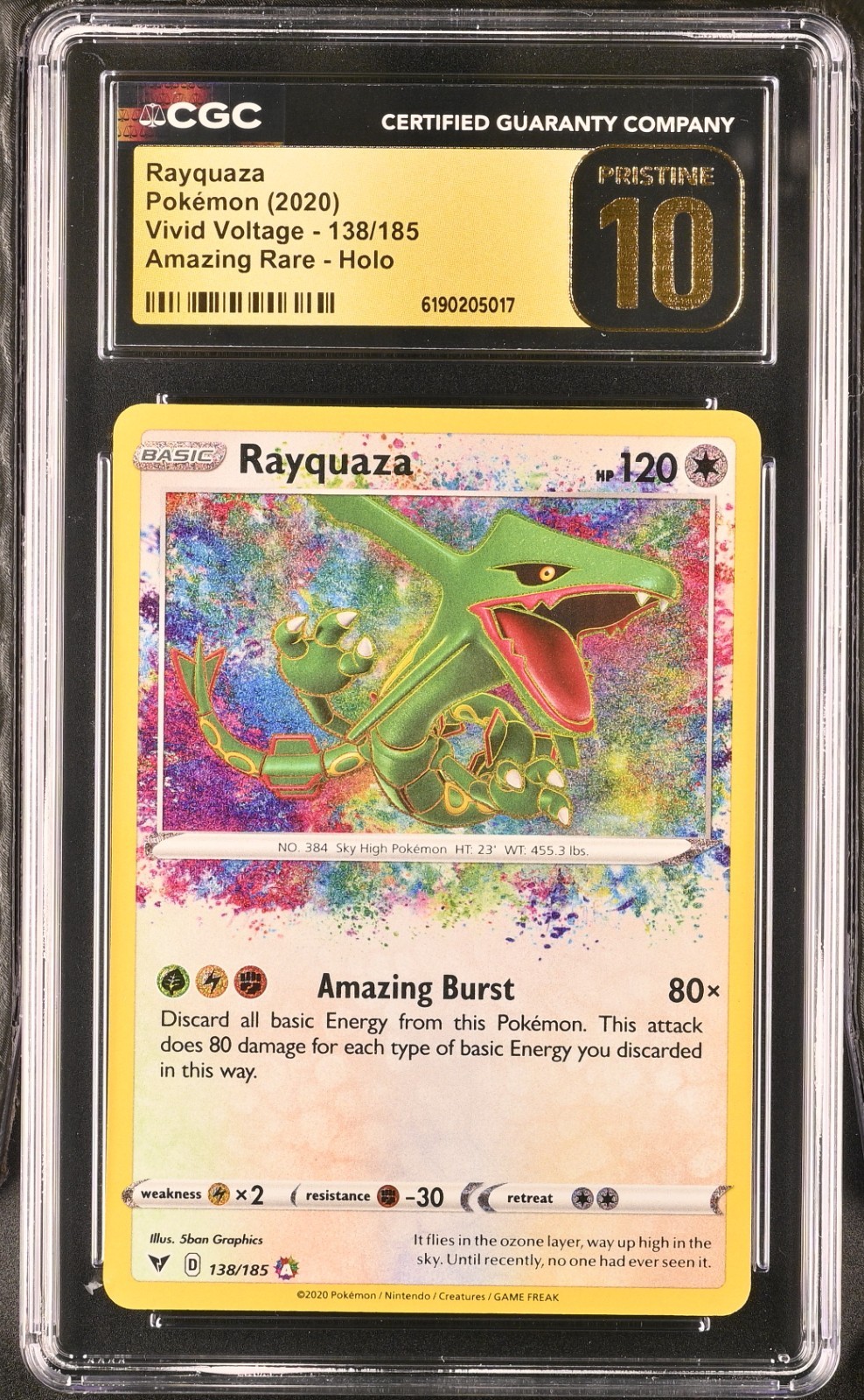 2020 Vivid Voltage - English Rayquaza Amazing Rare Holo 138/185