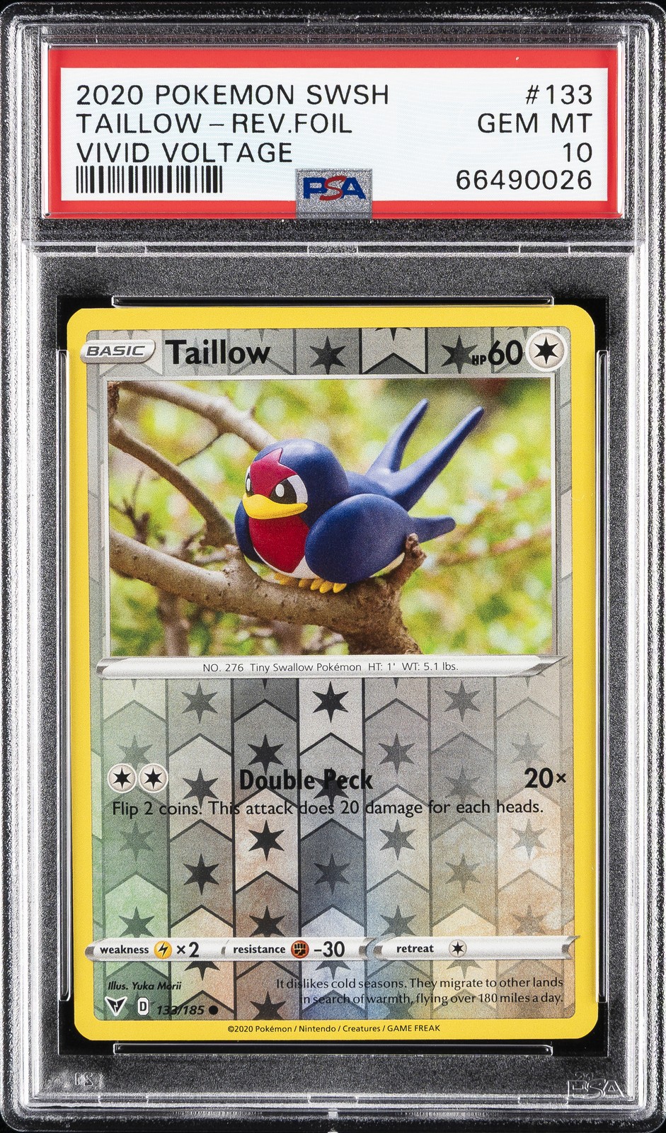 2020 Pokemon Sword & Shield Vivid Voltage Taillow-Reverse Foil 133