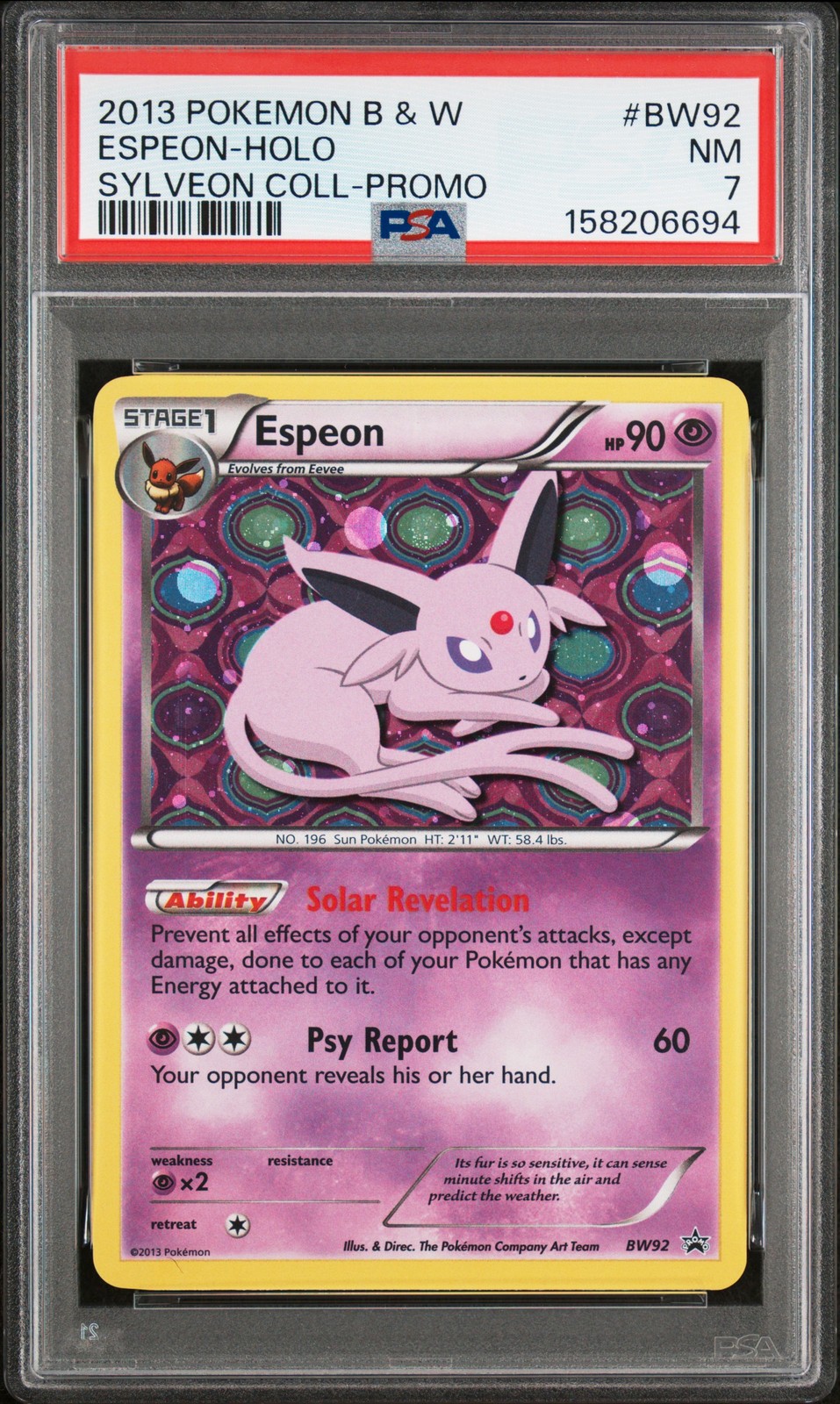 2013 Pokemon Black & White Promo Espeon-Holo Sylveon Collection BW92