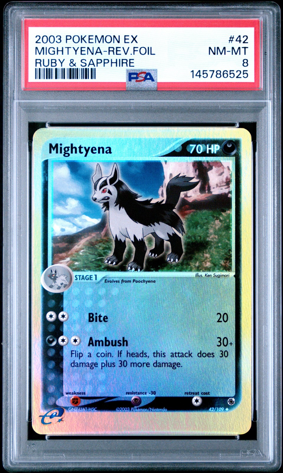 2003 Pokemon EX Ruby & Sapphire Mightyena-Reverse Foil 42