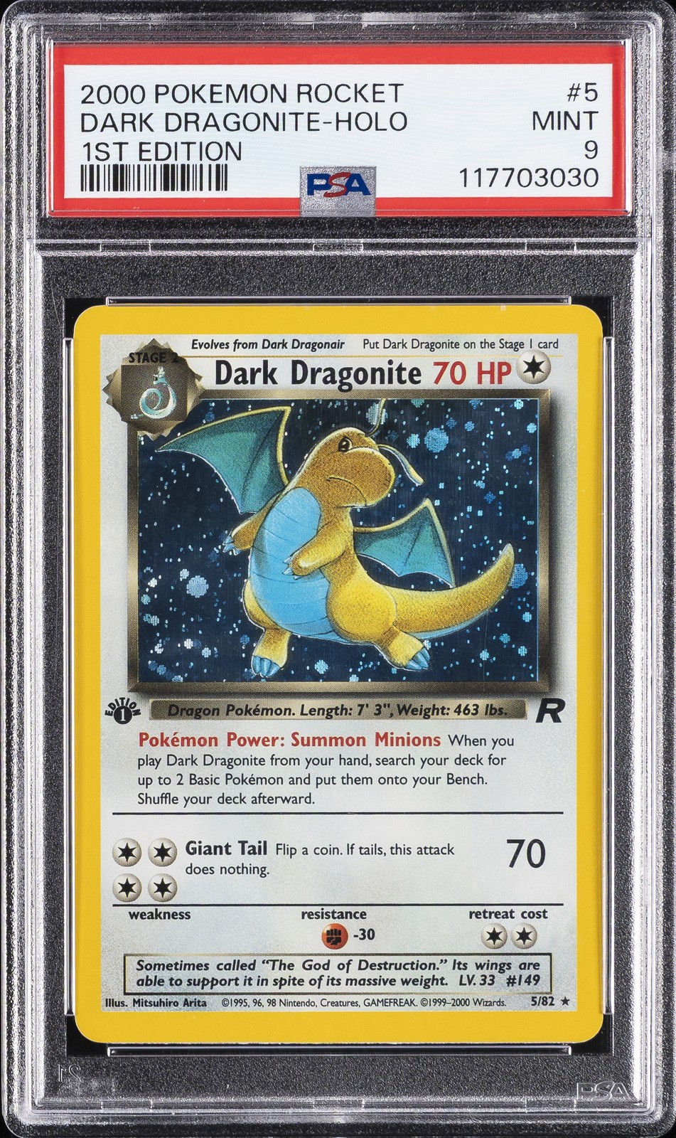 2000 Pokemon Rocket Dark Dragonite-Holo 1st Edition 5