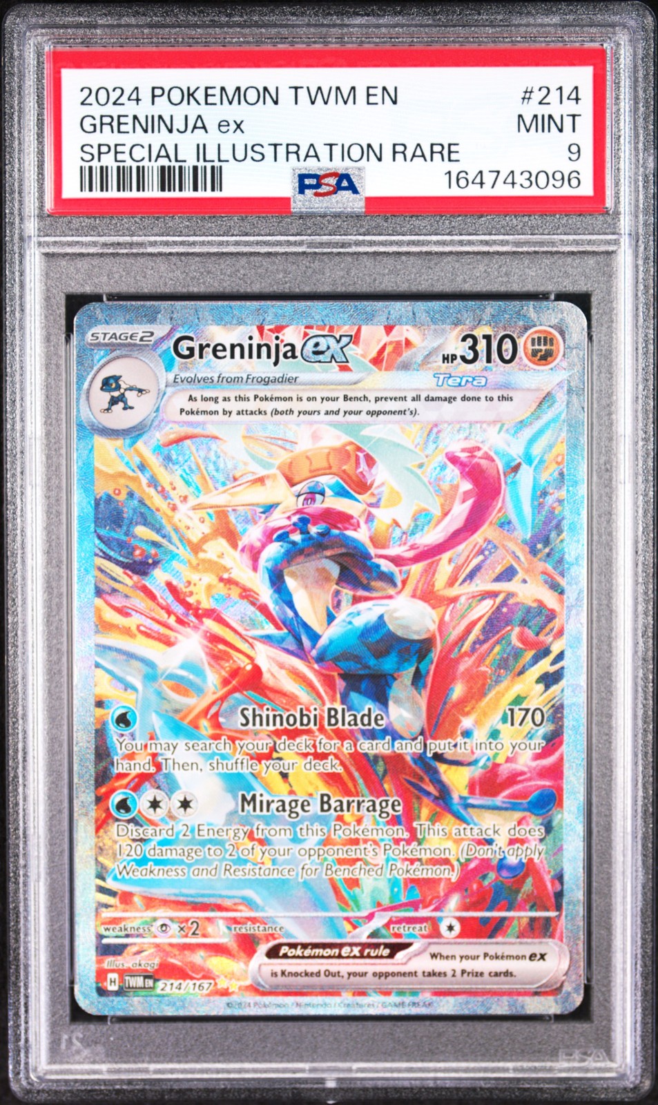2024 Pokemon Twm EN-Twilight Masquerade Greninja EX Special Illustration Rare 214