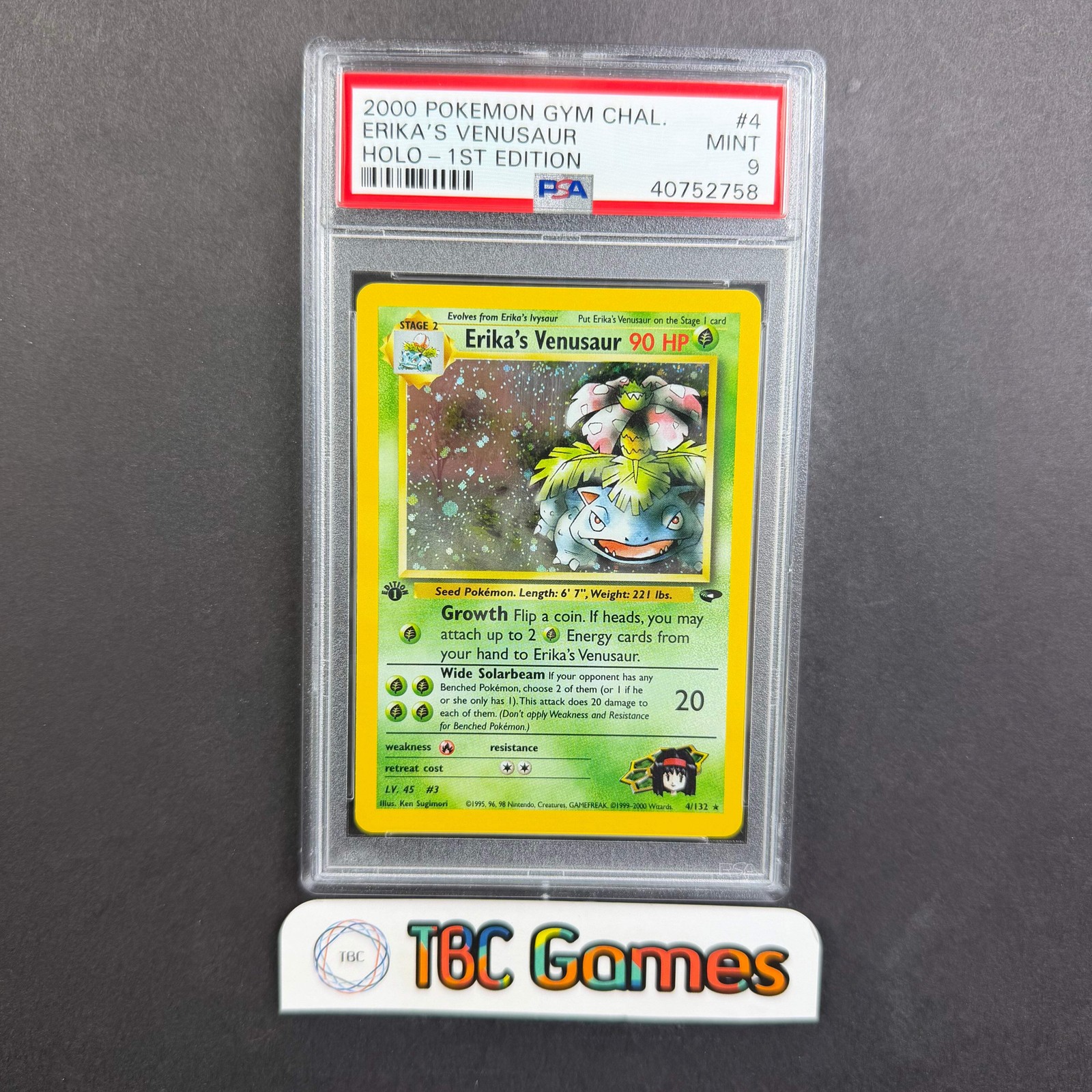 2000 Pokemon Gym Challenge Erika's Venusaur Holo-1st Edition 4