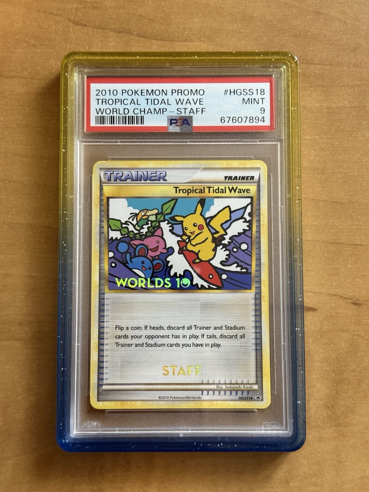 2010 Pokemon World Championships Promo Tropical Tidal Wave Staff HGSS18