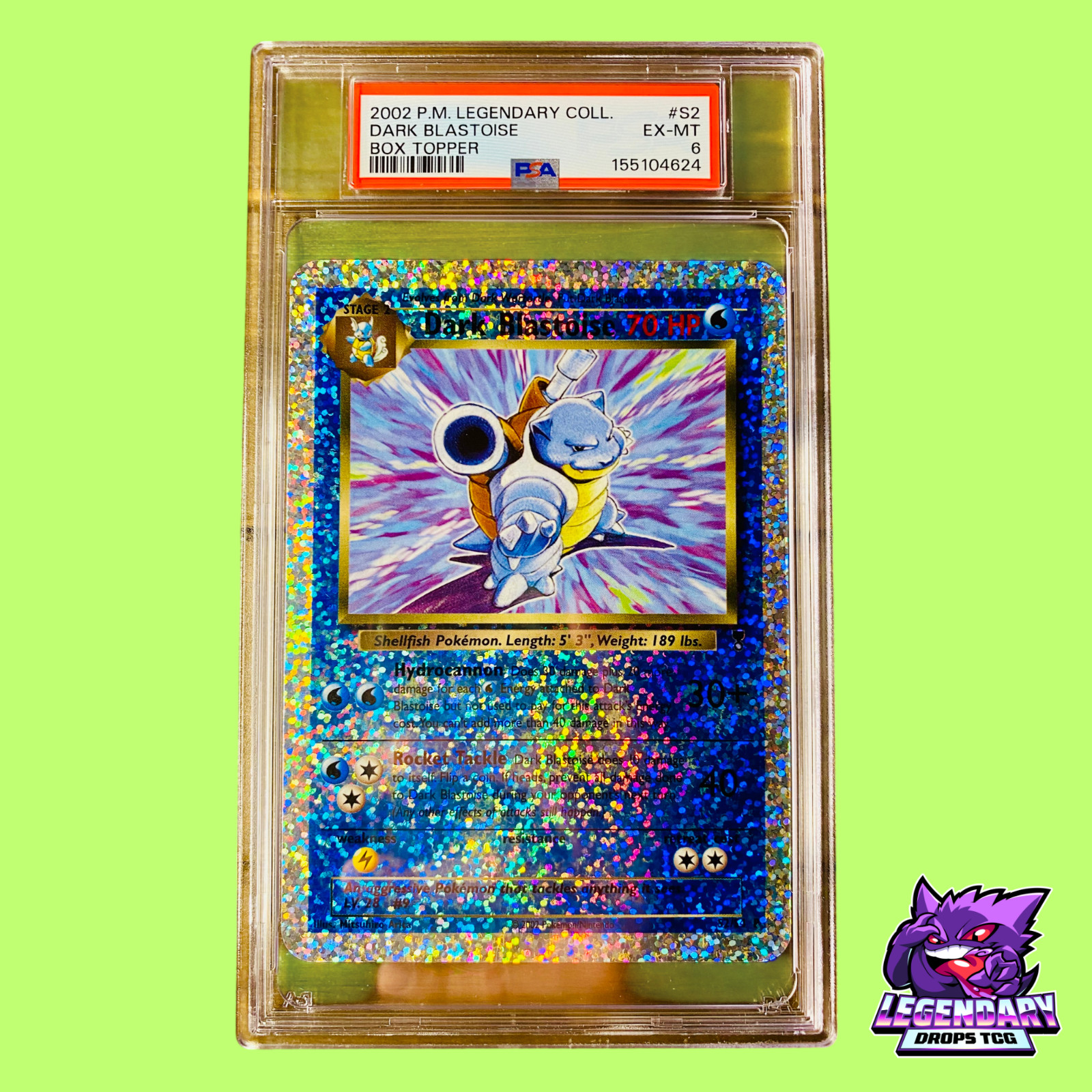 2002 Pokemon Legendary Collection Box Topper Dark Blastoise S2