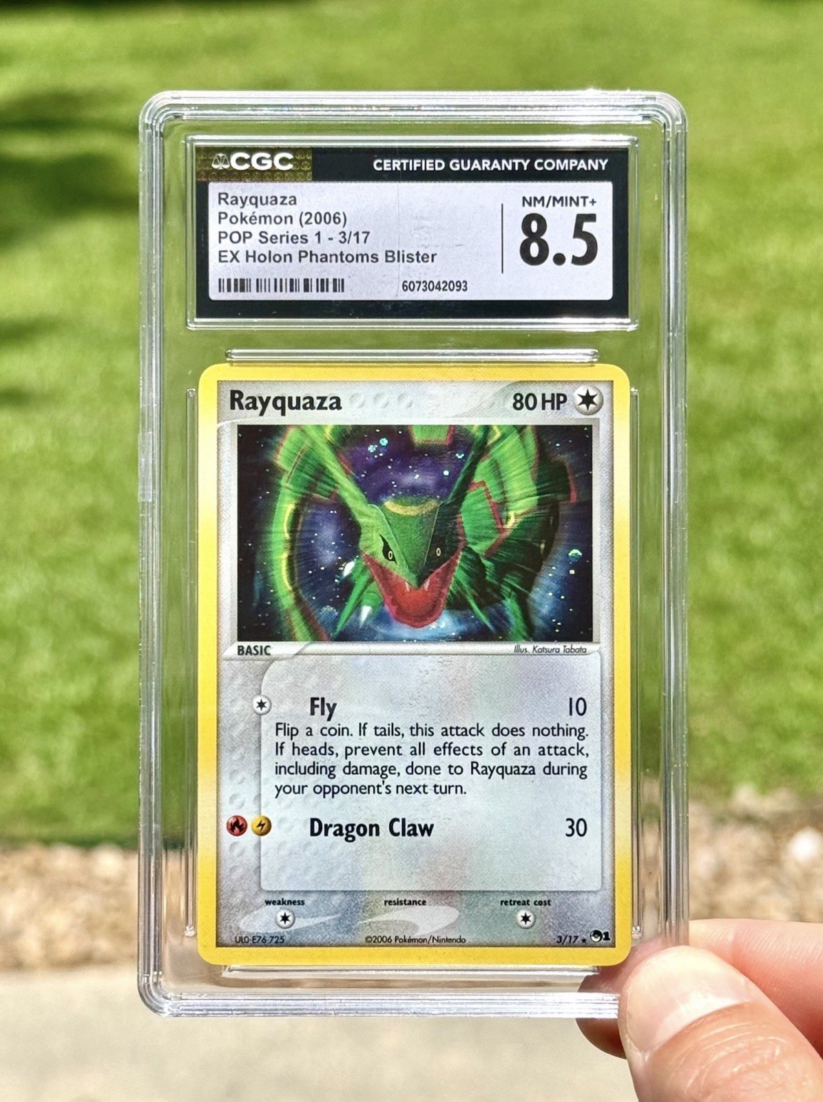 2006 POP Series 1 - English Rayquaza EX Holon Phantoms Blister (Cosmos Holo) 3/17