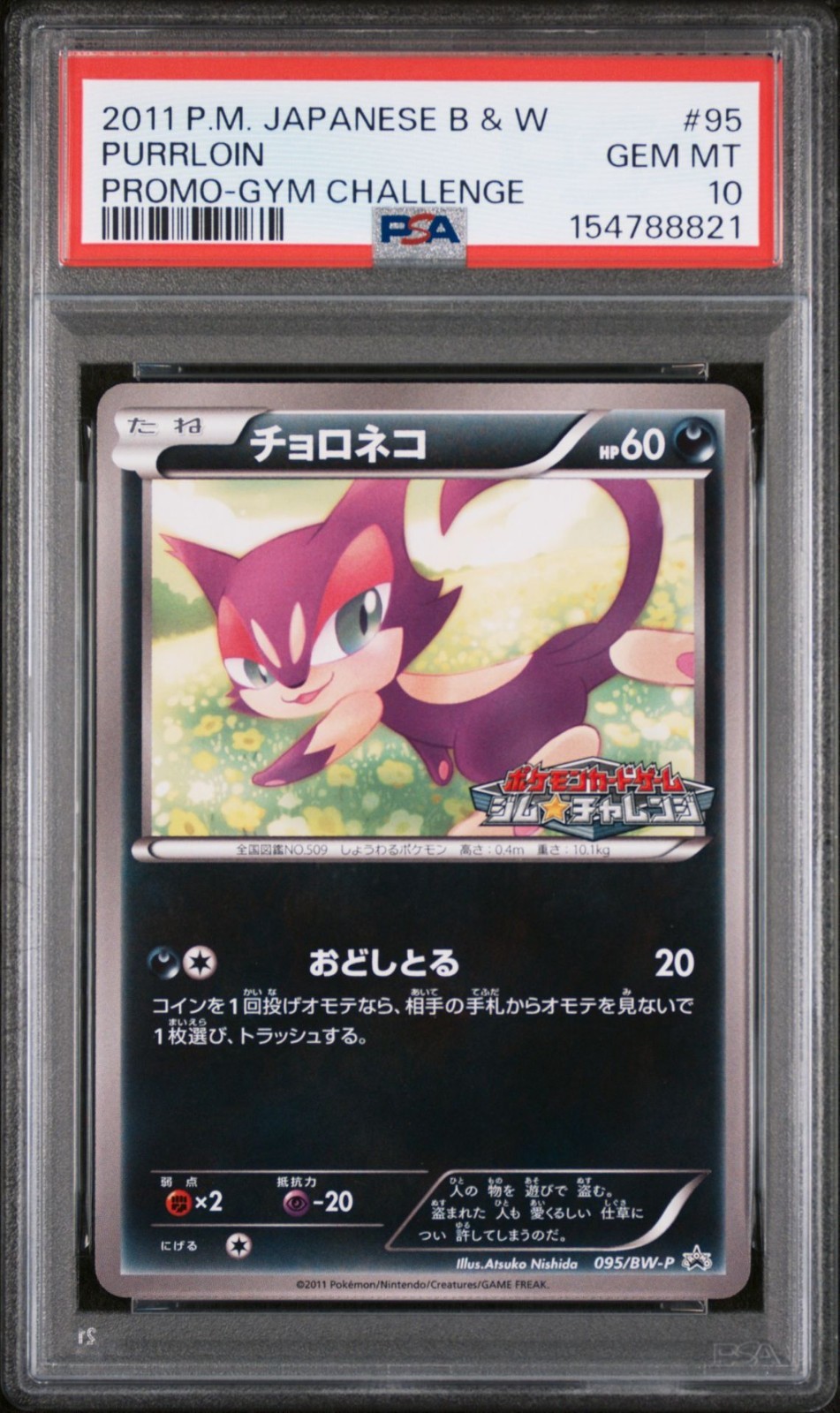 2011 Pokemon Japanese Black & White Promo Purrloin Gym Challenge 95