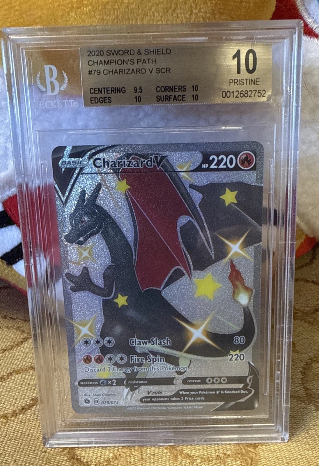 2020 Pokemon TCG Sword & Shield Champion's Path Charizard V SHINY SEC 079