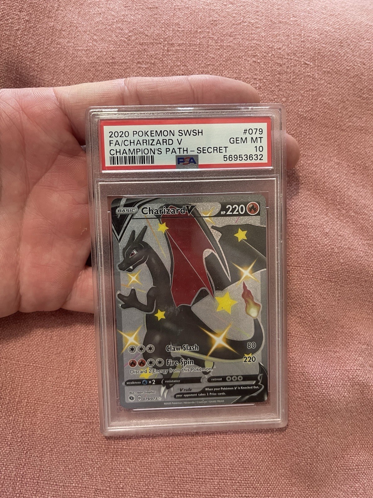 2020 Pokemon Sword & Shield Champion's Path Full Art/Charizard V Secret 079