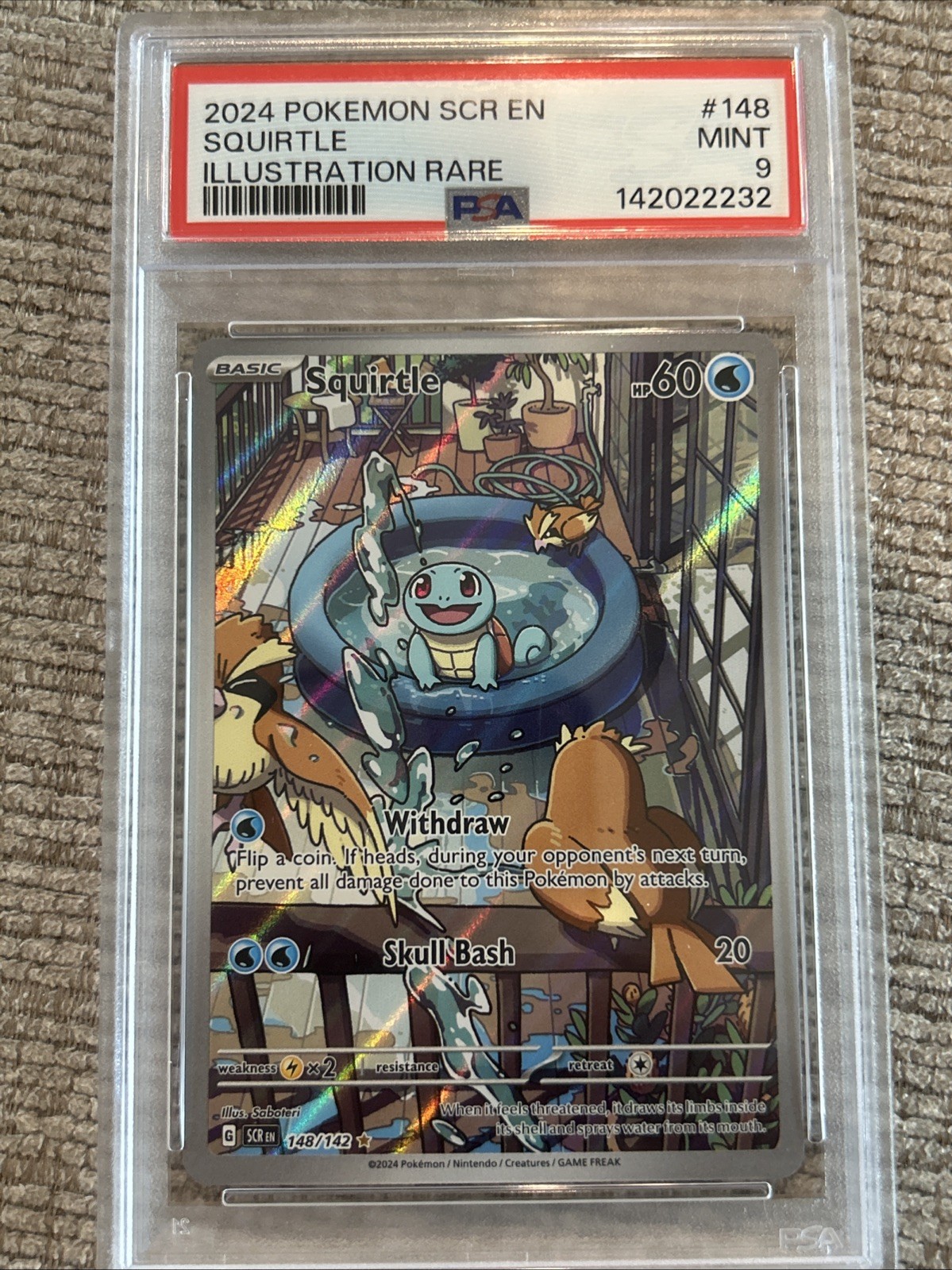 2024 Pokemon Scr EN-Stellar Crown Squirtle Illustration Rare 148