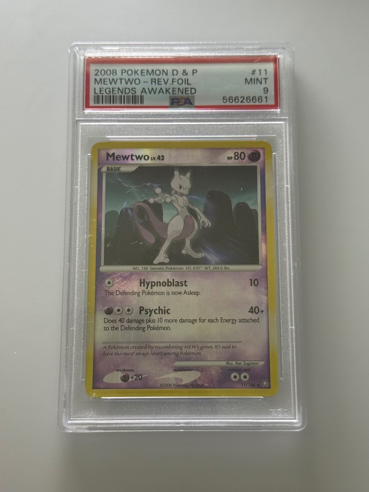 2008 Pokemon Diamond & Pearl Legends Awakened Mewtwo-Reverse Foil 11