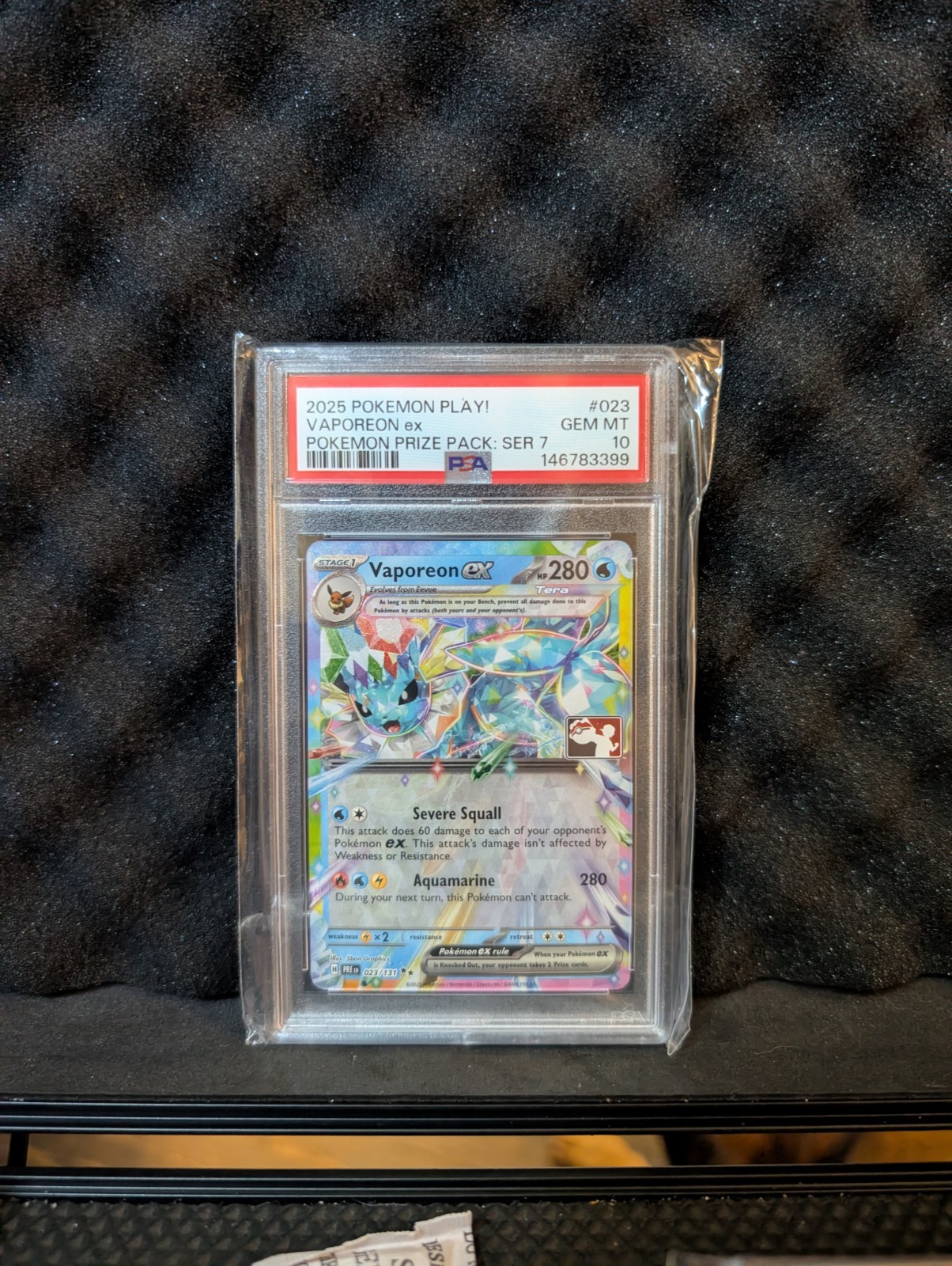 2025 Pokemon Play! Pokemon Prize Pack: Series 7 Vaporeon EX 023