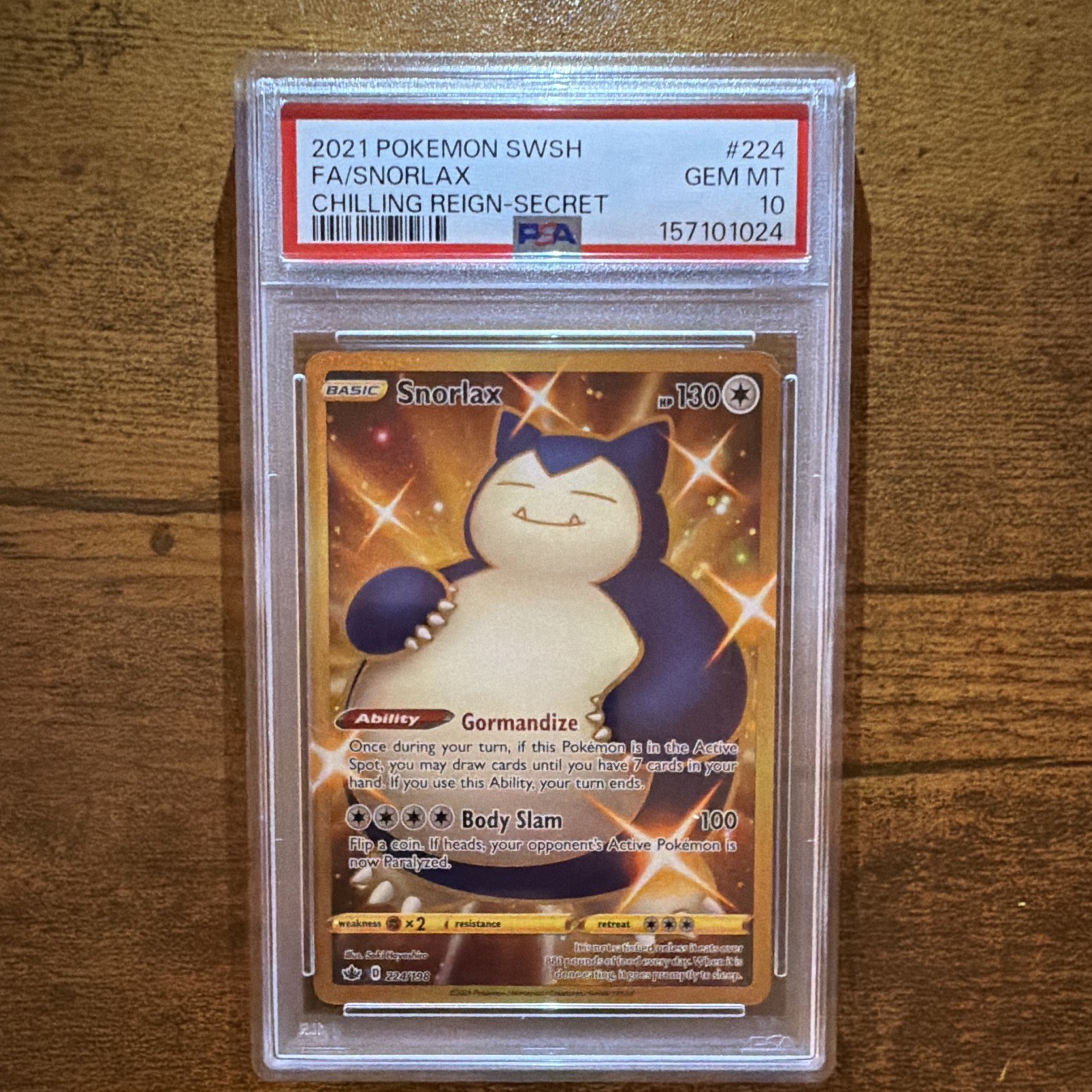 2021 Pokemon Sword & Shield Chilling Reign Full Art/Snorlax Secret 224