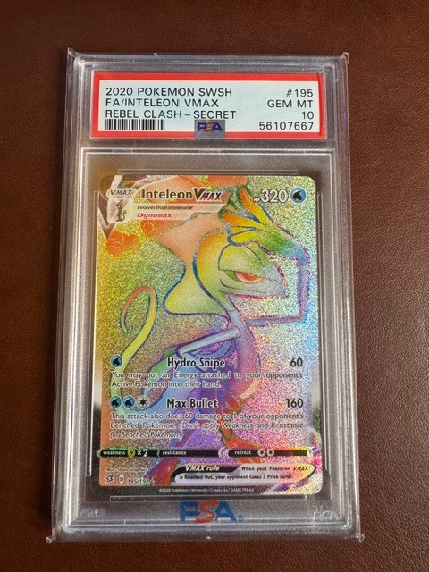 2020 Pokemon Sword & Shield Rebel Clash Full Art/Inteleon Vmax Secret 195
