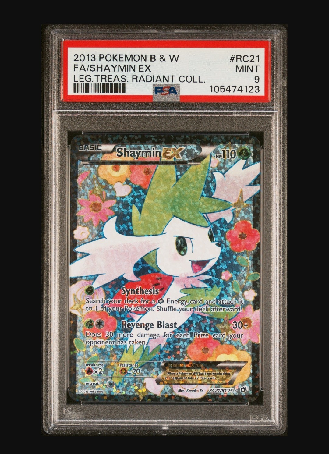 2013 Pokemon Black & White Legendary Treasures Radiant Collection Full Art/Shaymin EX RC21