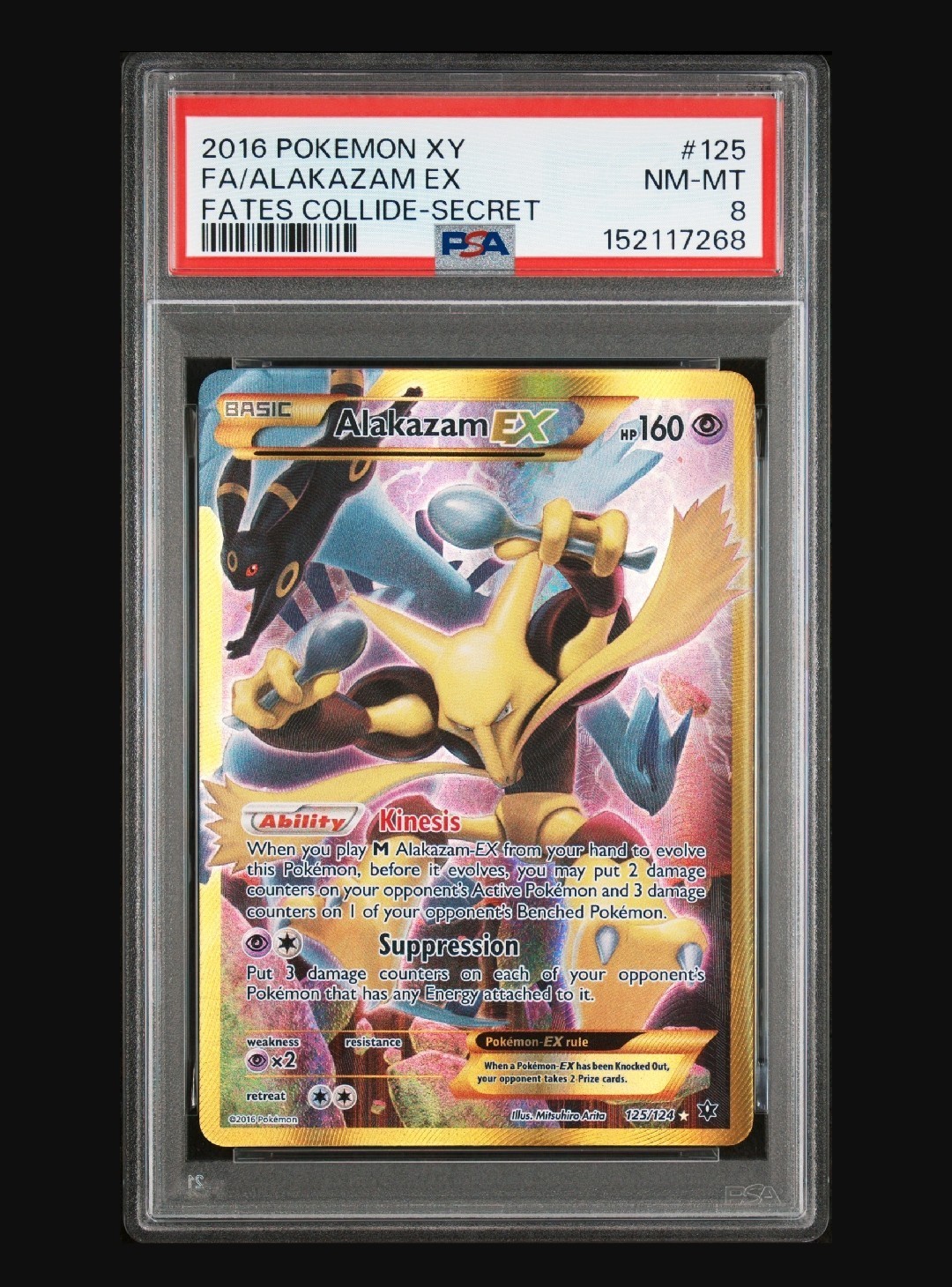 2016 Pokemon XY Fates Collide Full Art/Alakazam EX Secret 125