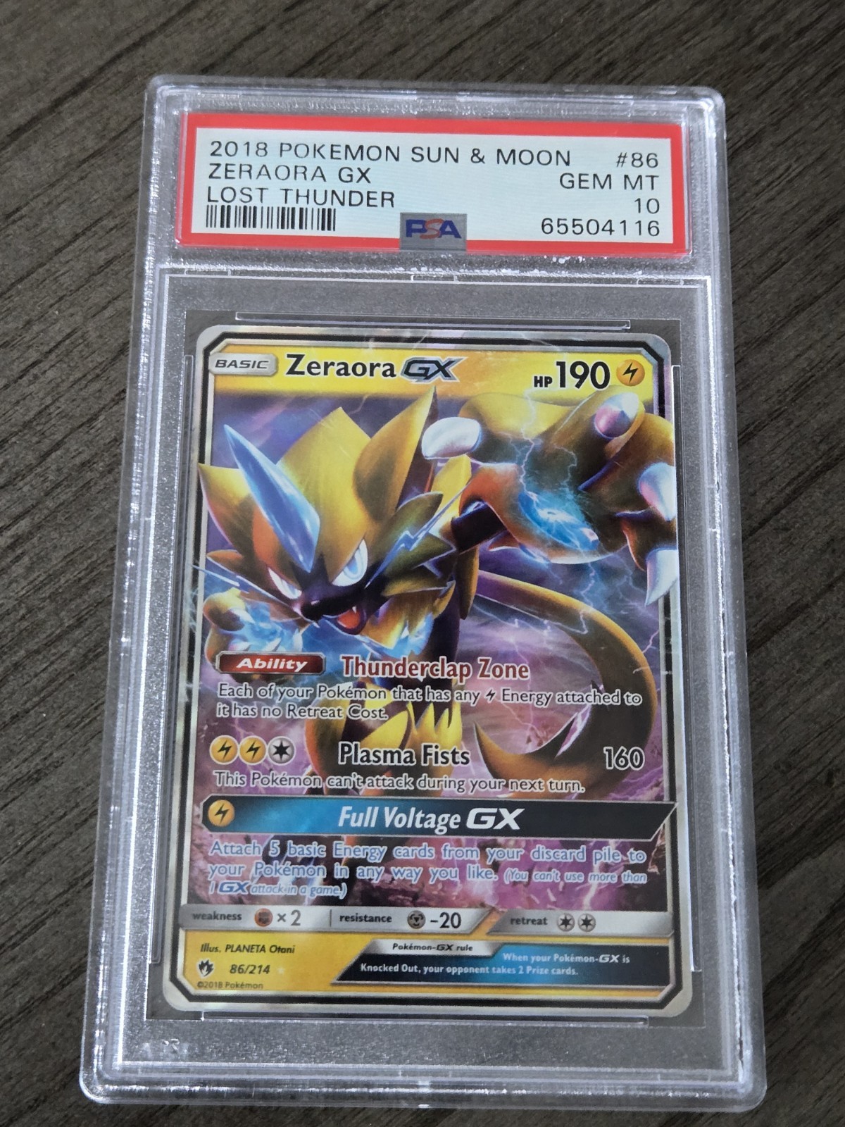 2018 Pokemon Sun & Moon Lost Thunder Zeraora GX 86