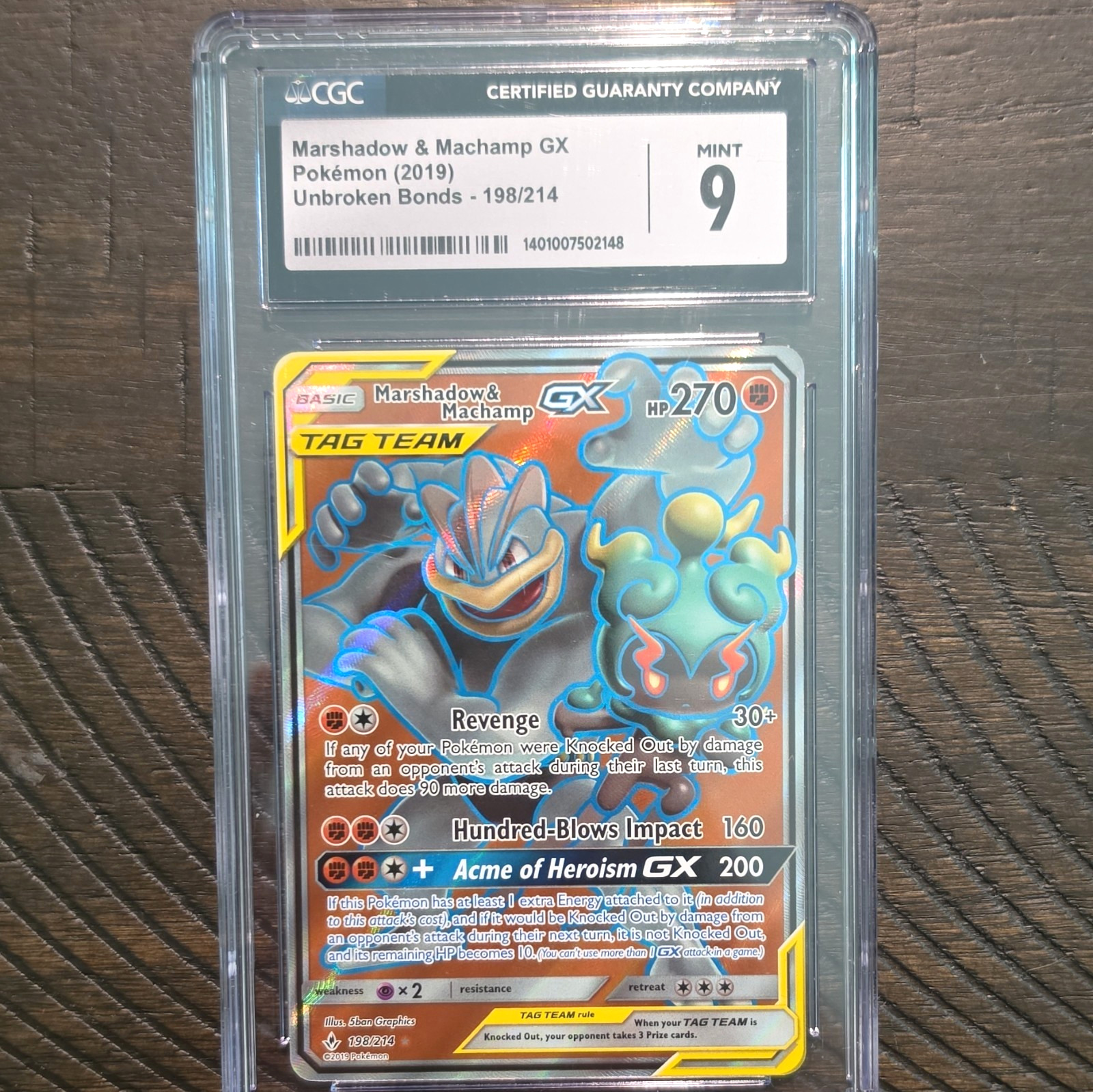 2019 Unbroken Bonds - English Marshadow & Machamp GX Ultra Rare Ultra Rare Holo 198/214