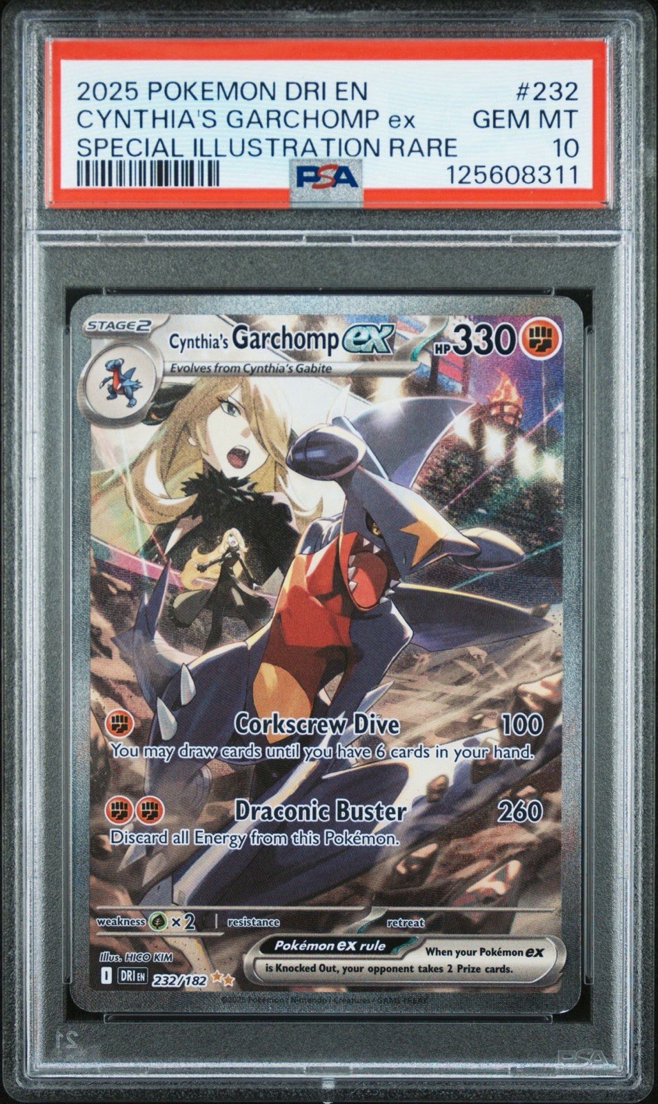 2025 Pokemon Dri EN-Destined Rivals Cynthia's Garchomp EX Special Illustration Rare 232