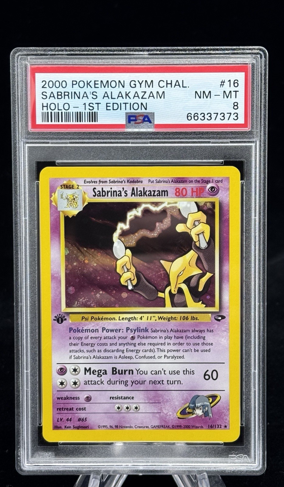 2000 Pokemon Gym Challenge Sabrina's Alakazam Holo-1st Edition 16