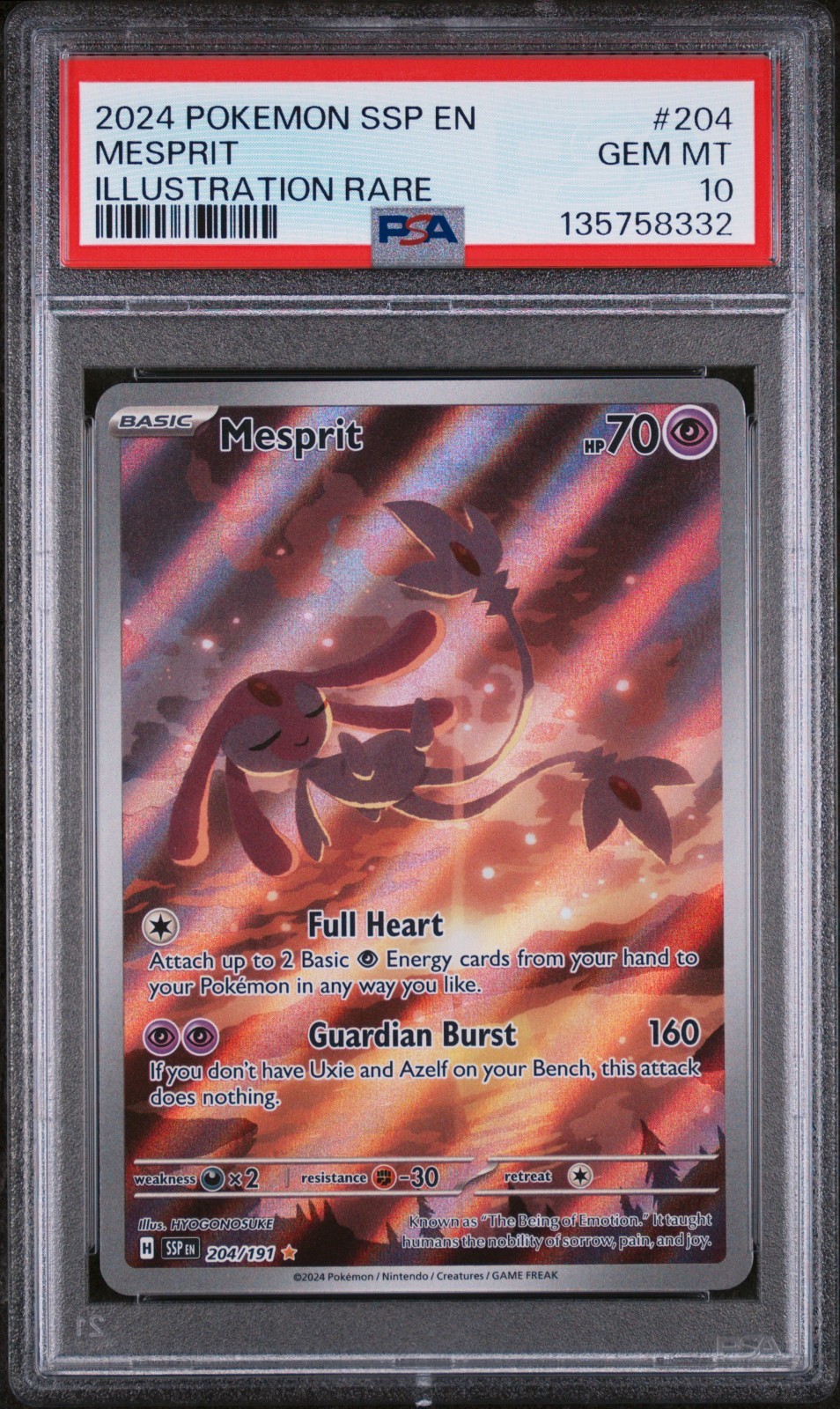 2024 Pokemon Ssp EN-Surging Sparks Mesprit Illustration Rare 204