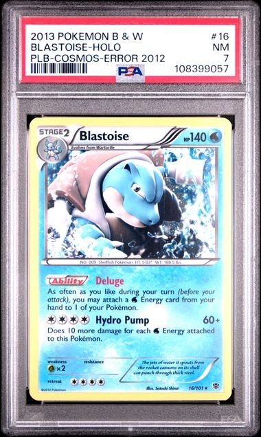 2013 Pokemon Black & White Plasma Blast Blastoise-Holo Cosmos-Error 2012 16
