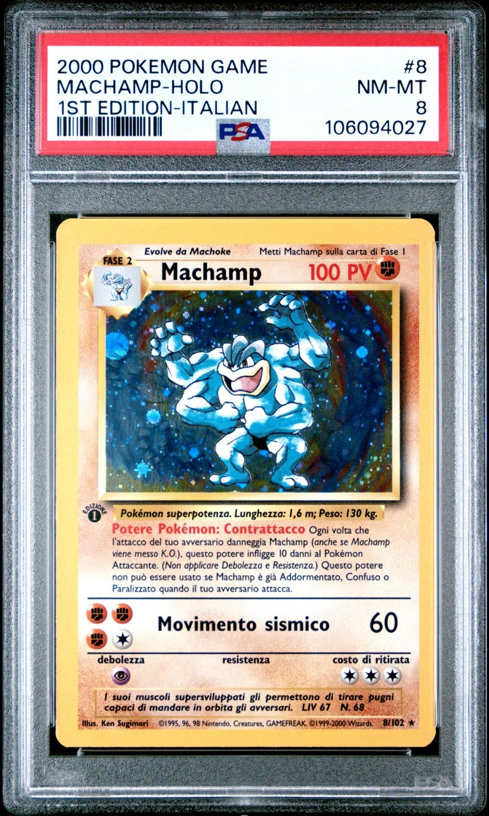 2000 Pokemon Game Machamp-Holo 1st Edition-Italian 8