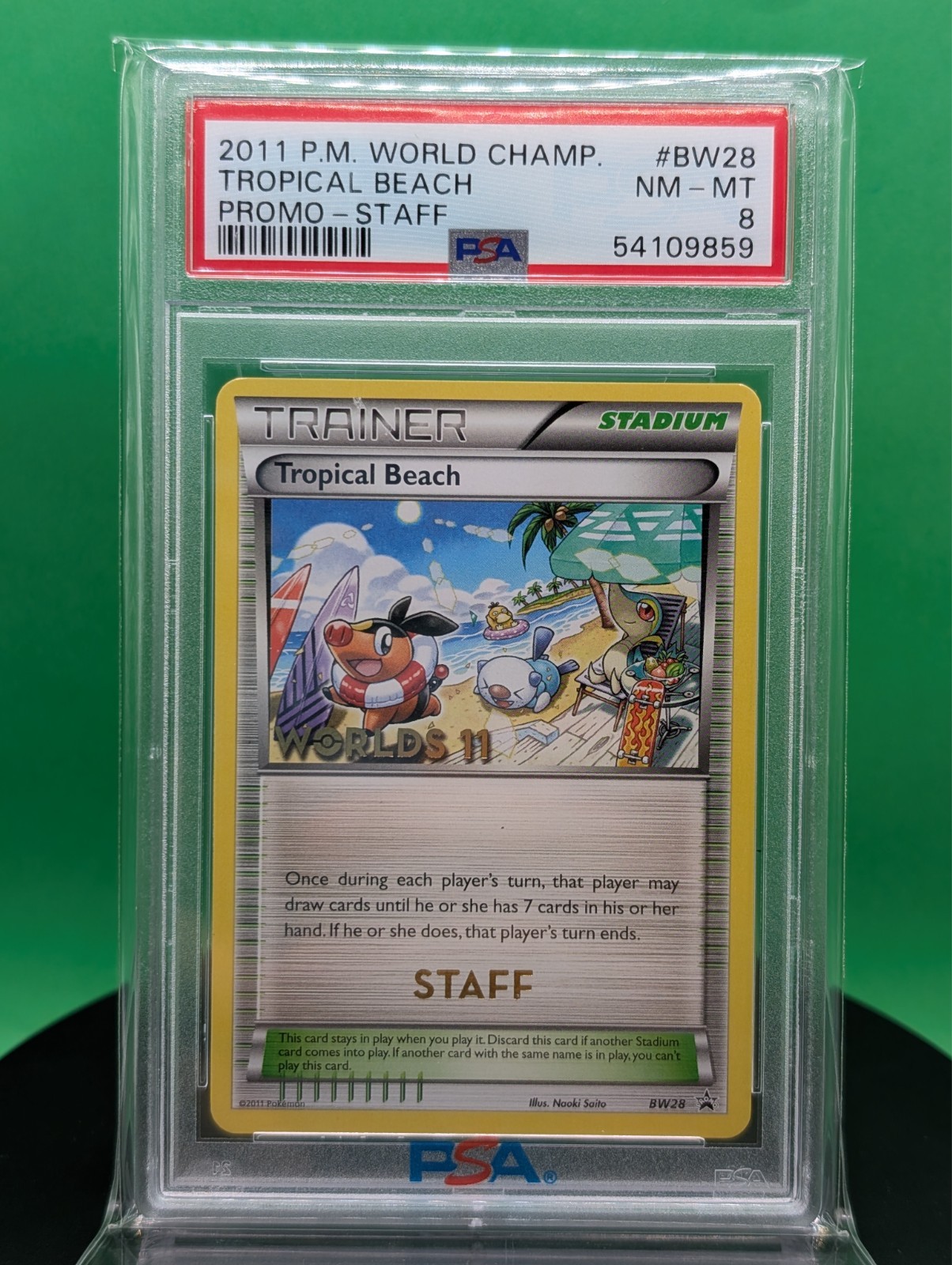 2011 Pokemon World Championships Promo Tropical Beach Staff BW28