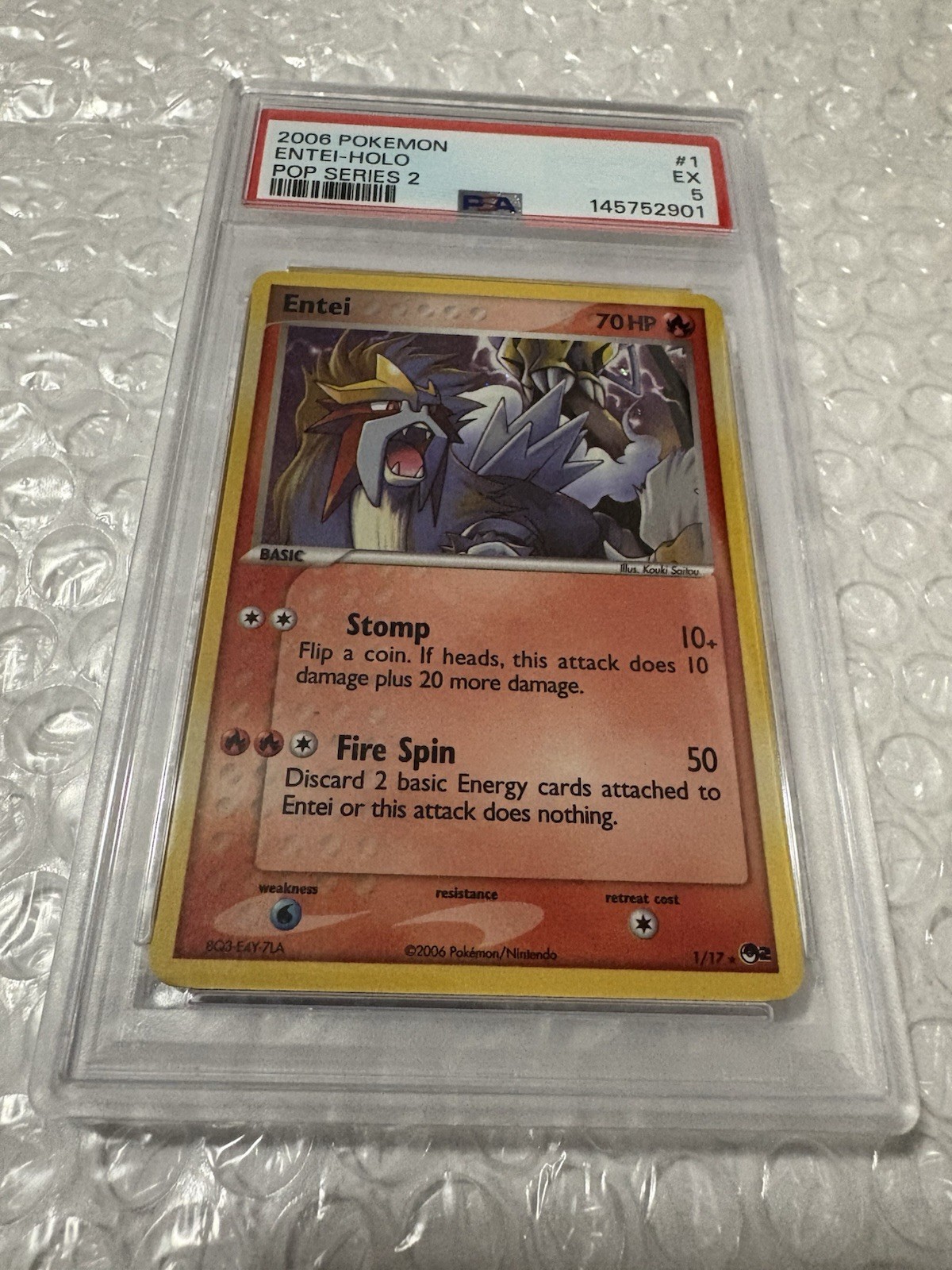 2006 Pokemon Pop Series 2 Entei-Holo 1