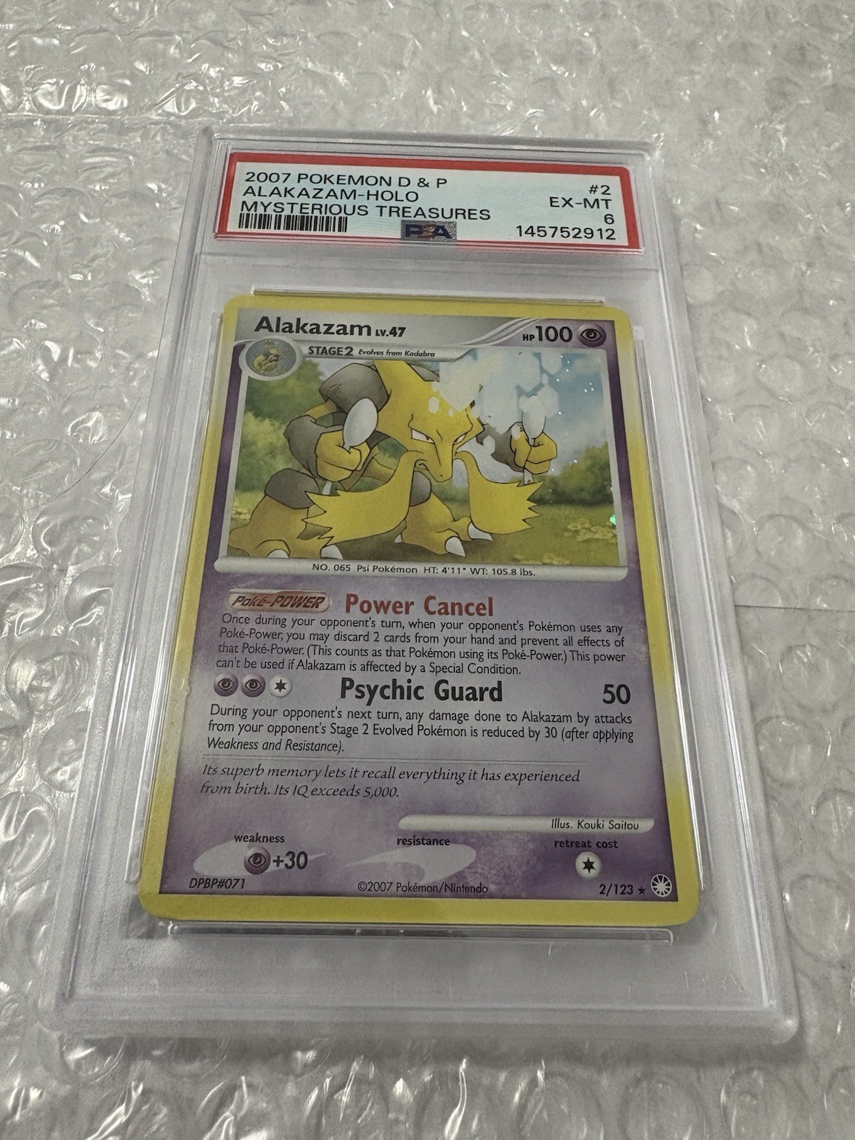 2007 Pokemon Diamond & Pearl Mysterious Treasures Alakazam-Holo 2
