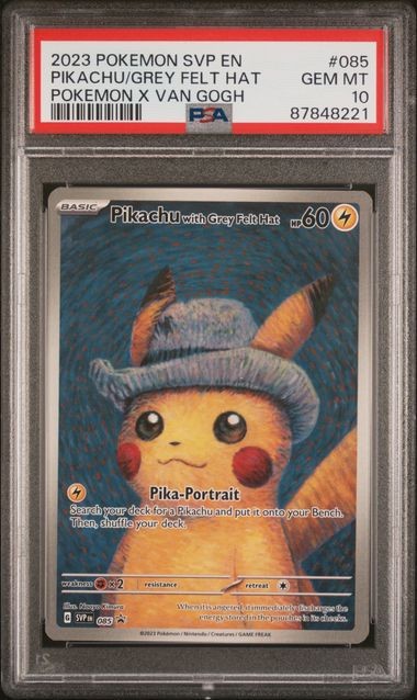 2023 Pokemon Svp EN-SV Black Star Promo Pikachu With Grey Felt Hat Pokemon X Van Gogh 085
