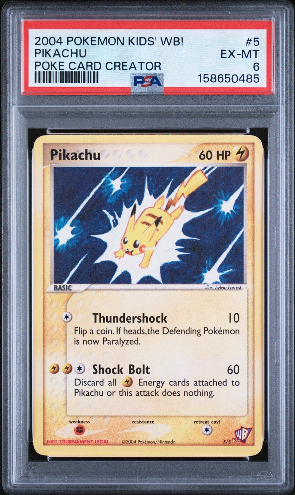 2004 Pokemon Kids' WB! Poke Card Creator Pikachu 5