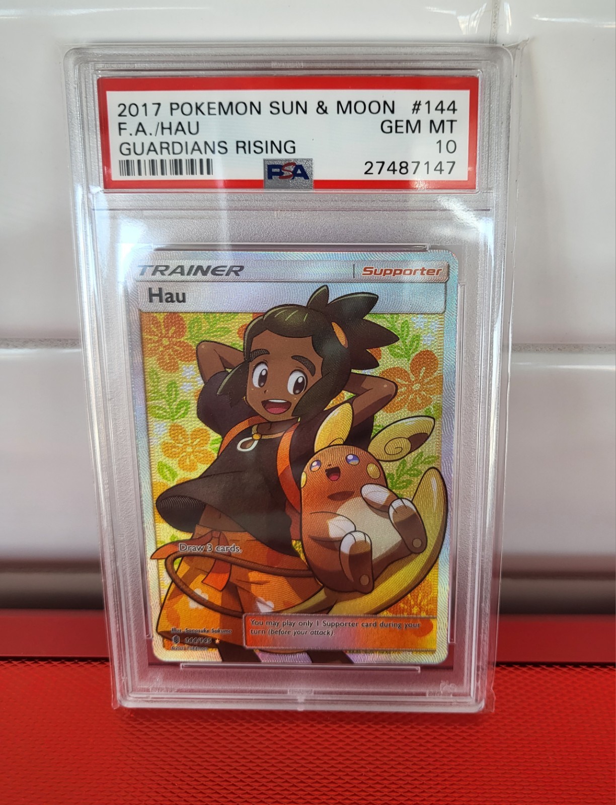2017 Pokemon Sun & Moon Guardians Rising Full Art/Hau 144