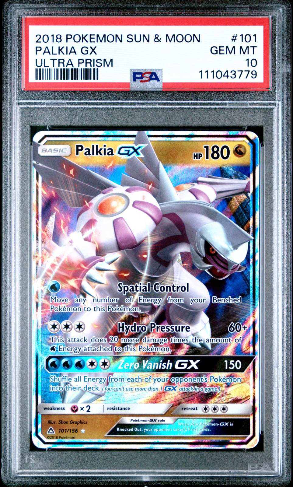 2018 Pokemon Sun & Moon Ultra Prism Palkia GX 101