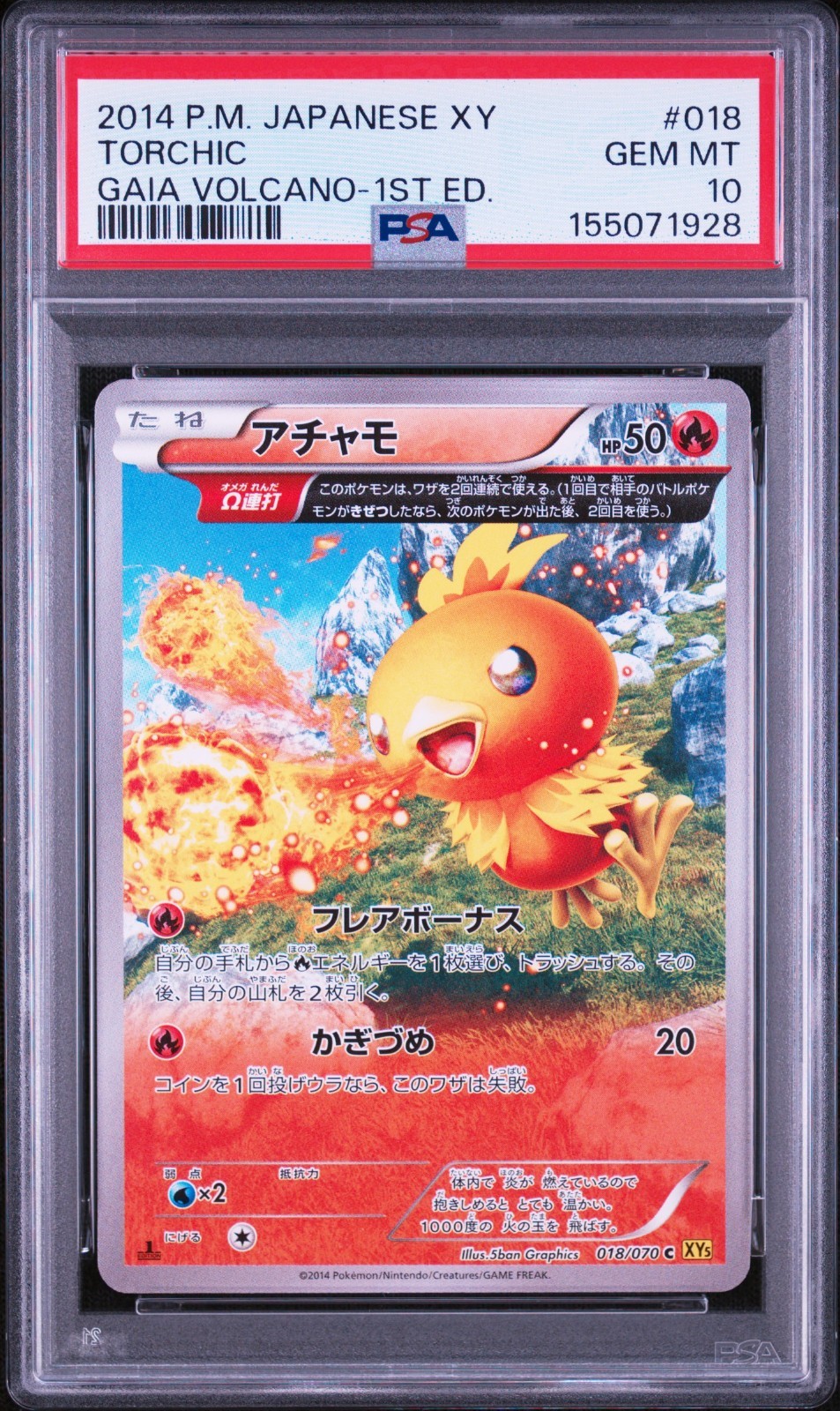 2014 Pokemon Japanese XY Gaia Volcano Torchic 1st Edition 018