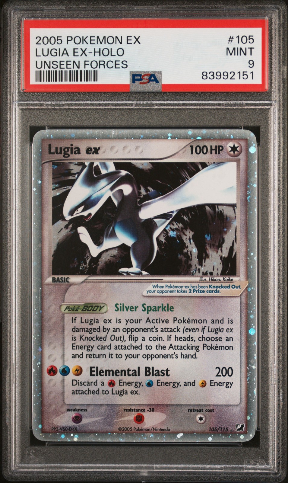 2005 Pokemon EX Unseen Forces Lugia EX-Holo 105