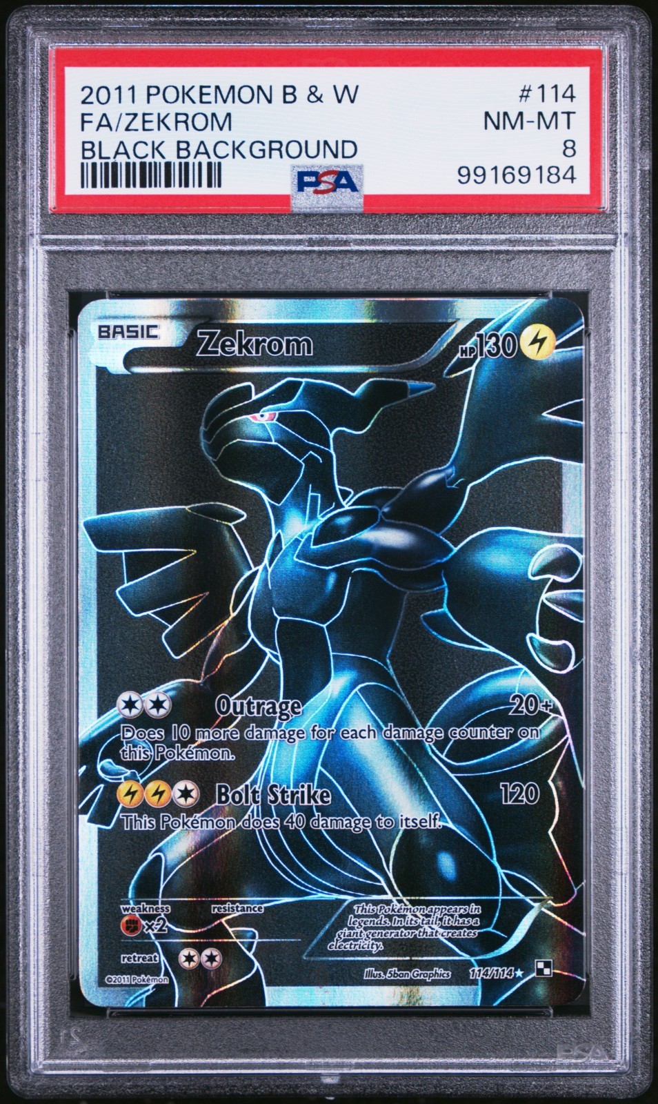 2011 Pokemon Black & White Full Art/Zekrom Black Background 114