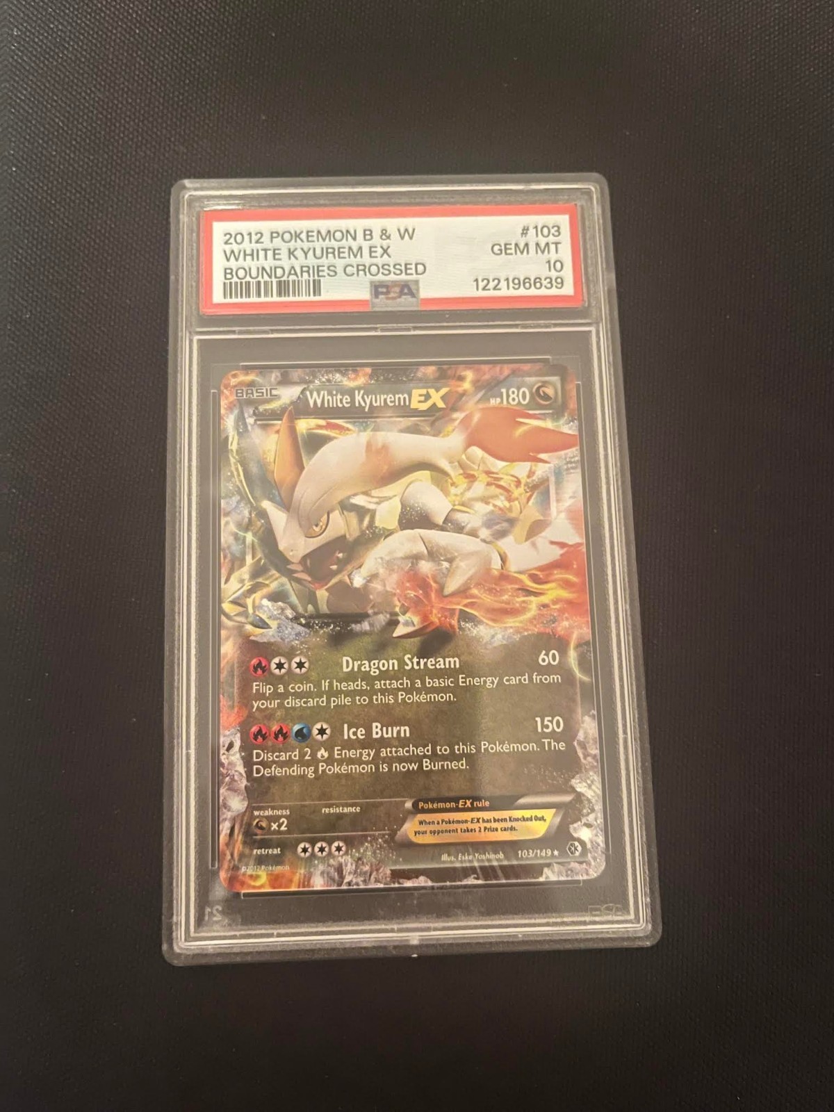 2012 Pokemon Black & White Boundaries Crossed White Kyurem EX 103