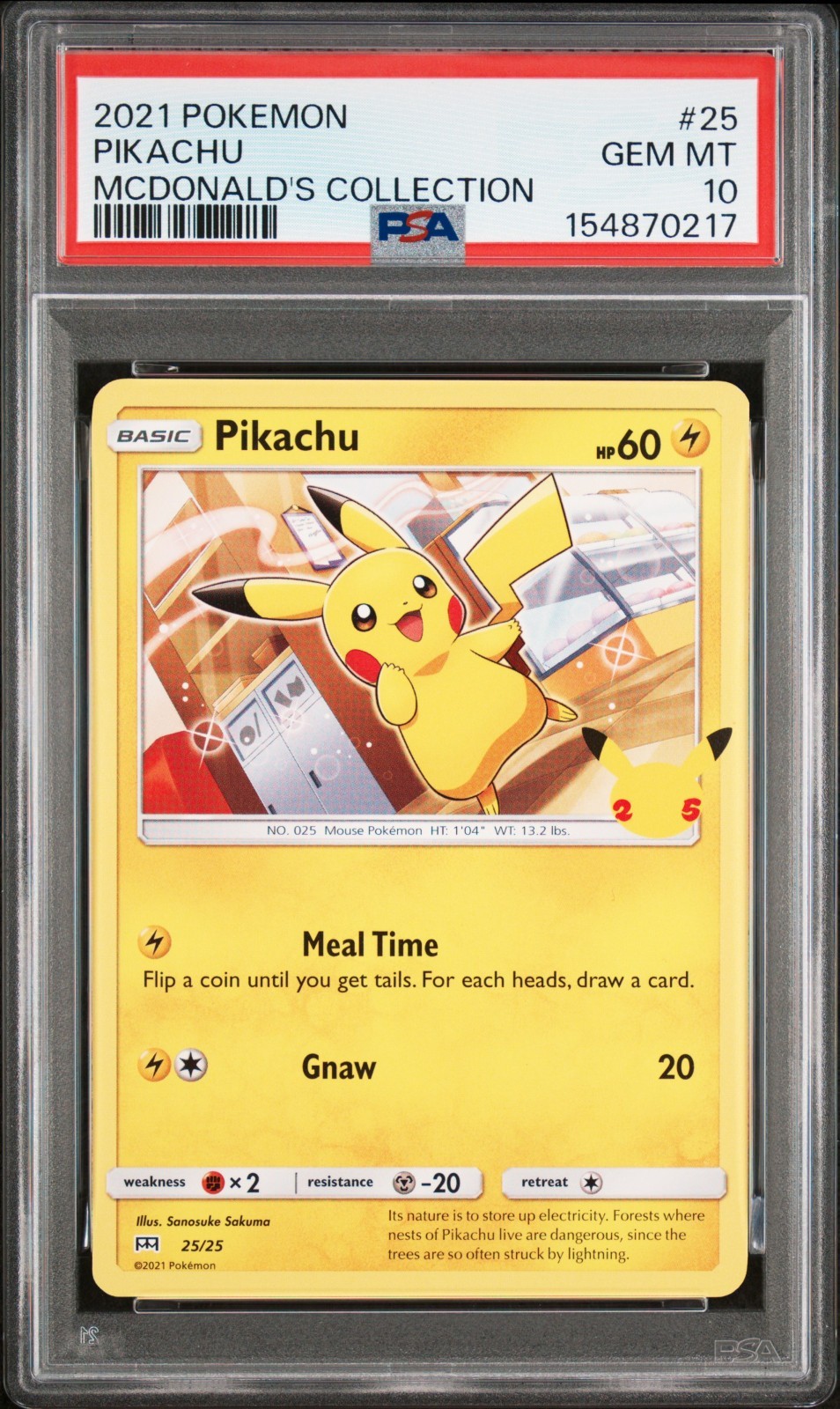 2021 Pokemon Mcdonald's Collection Pikachu 25
