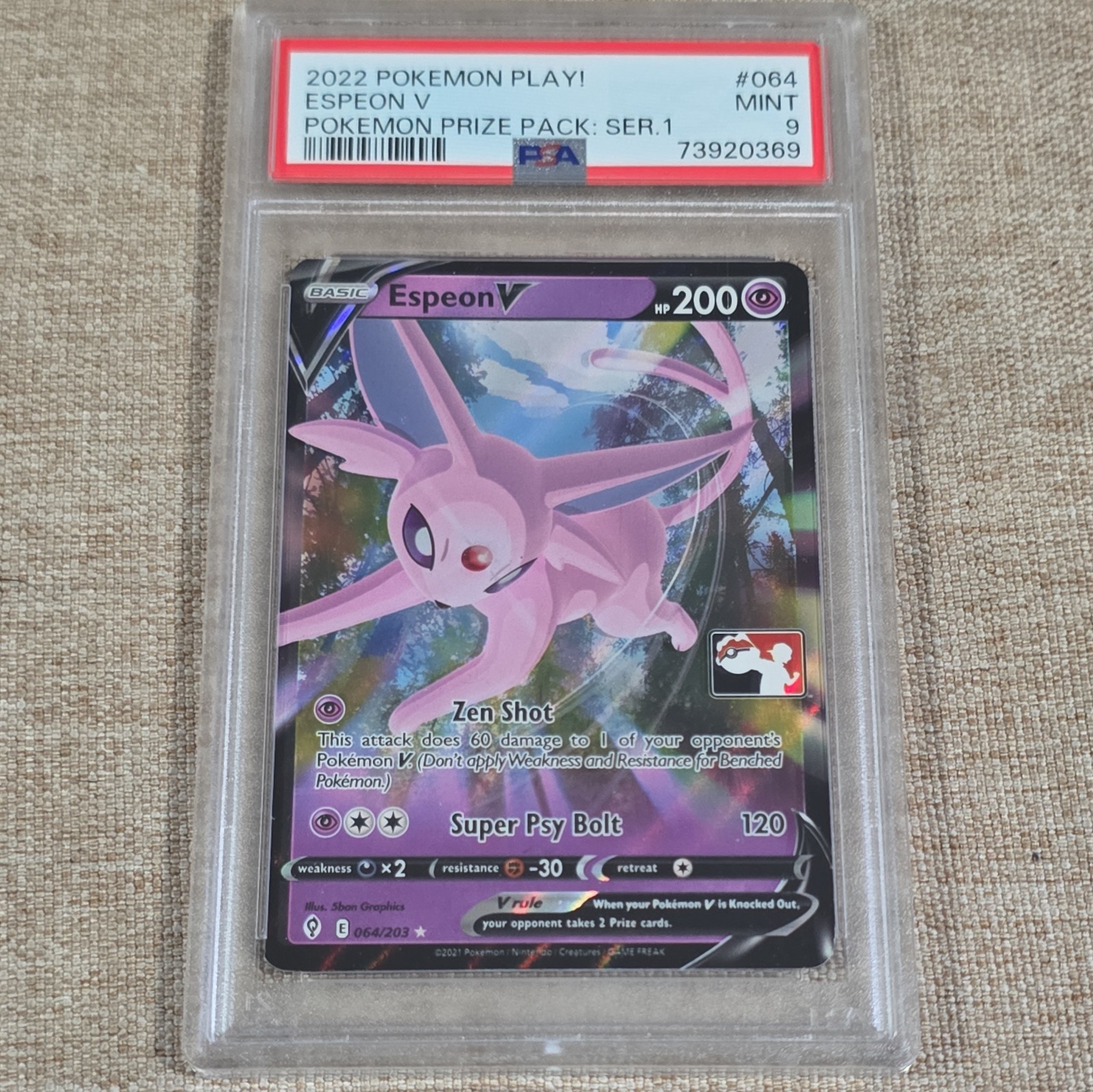2022-2023 Pokemon Play! Pokemon Prize Pack Espeon V 064