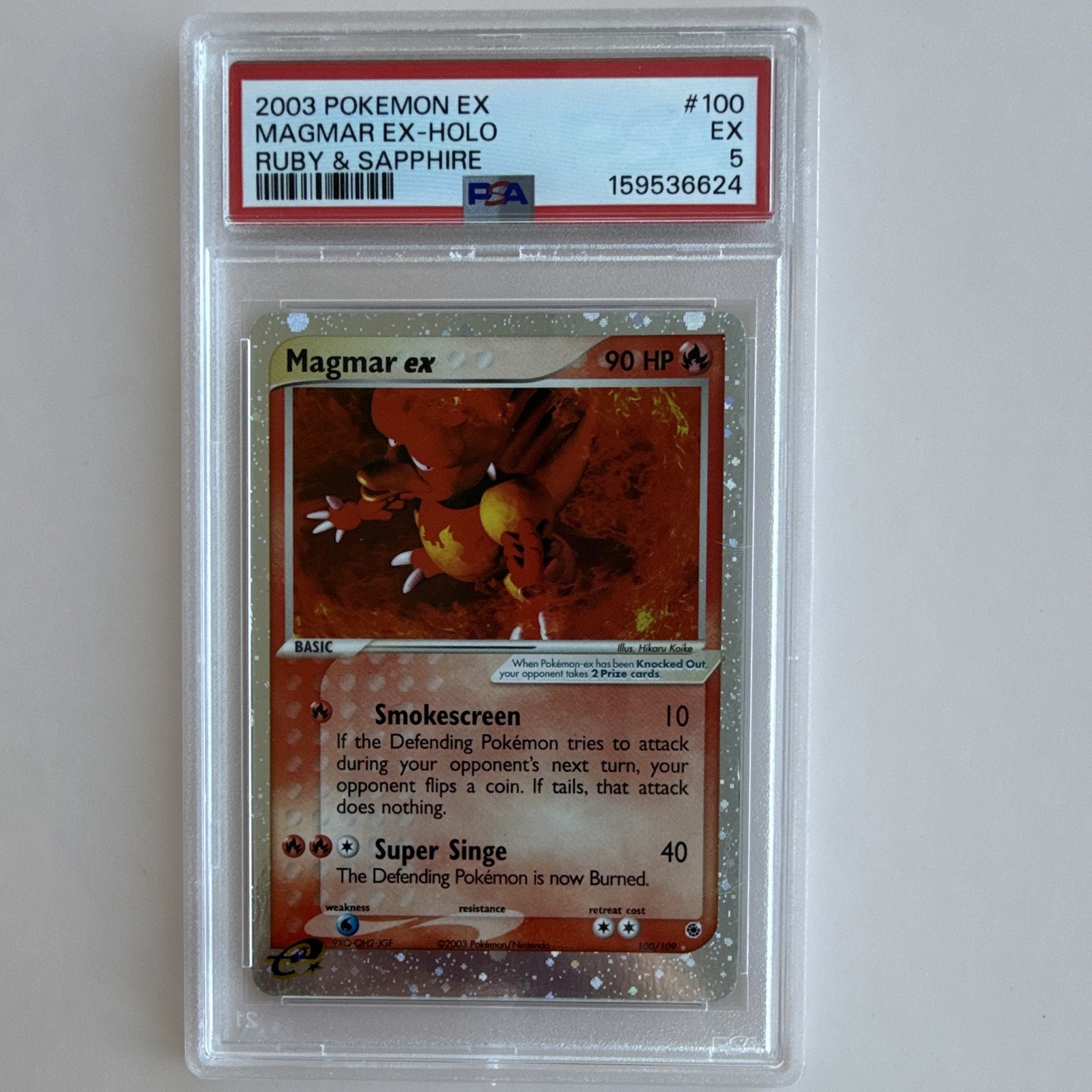 2003 Pokemon EX Ruby & Sapphire Magmar EX-Holo 100