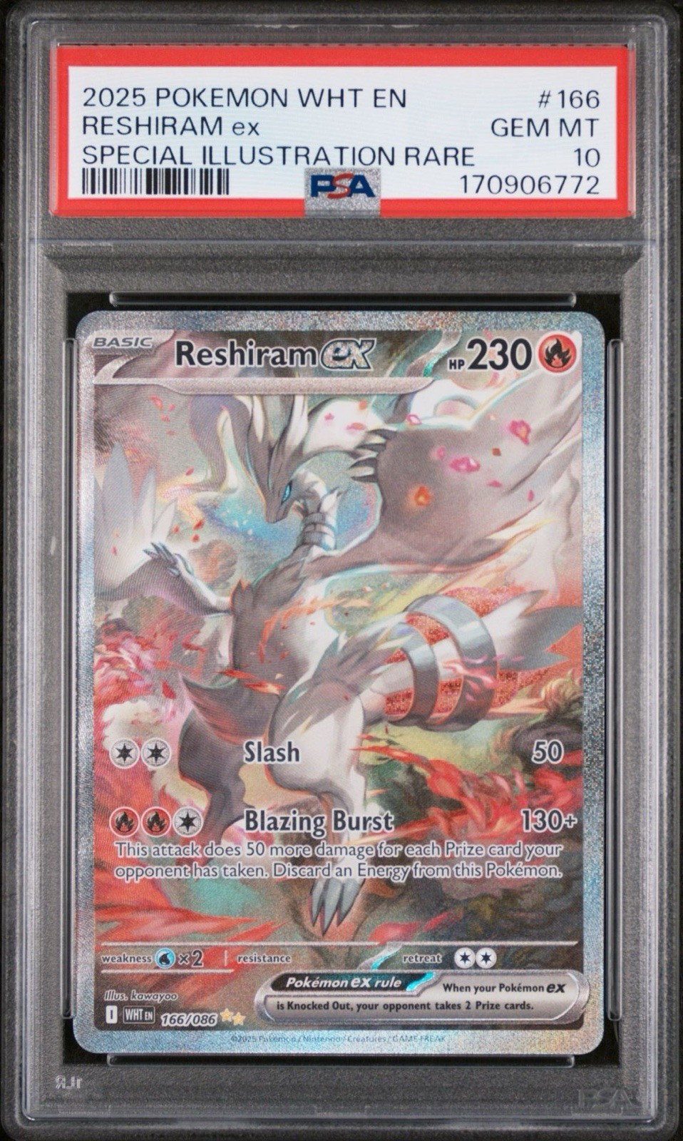 2025 Pokemon Wht EN-White Flare Reshiram EX Special Illustration Rare 166