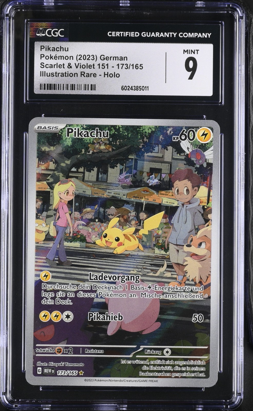 2023 Scarlet & Violet 151 - MEW DE - German Pikachu Illustration Rare Holo 173/165