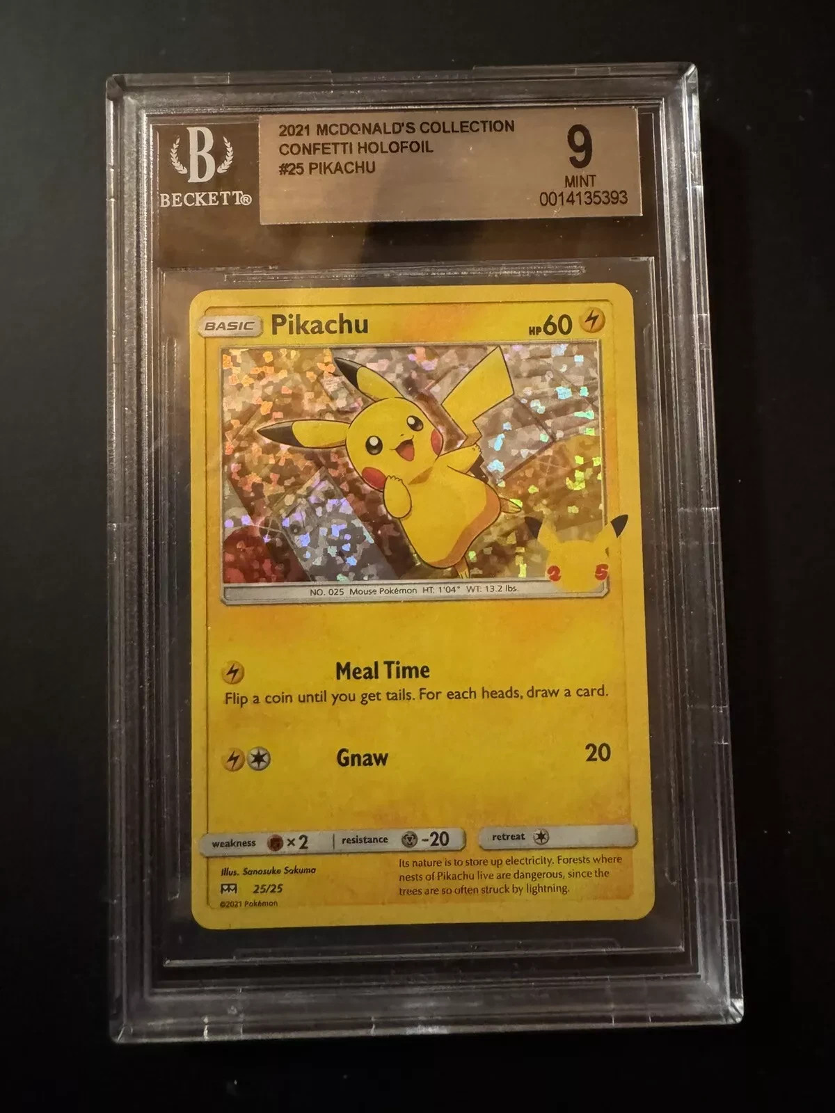 2021 Pokemon McDonald's Collection Confetti Holofoil Pikachu 25