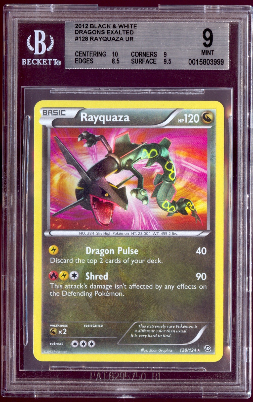 2012 Pokemon Black and White Dragons Exalted Rayquaza UR 128