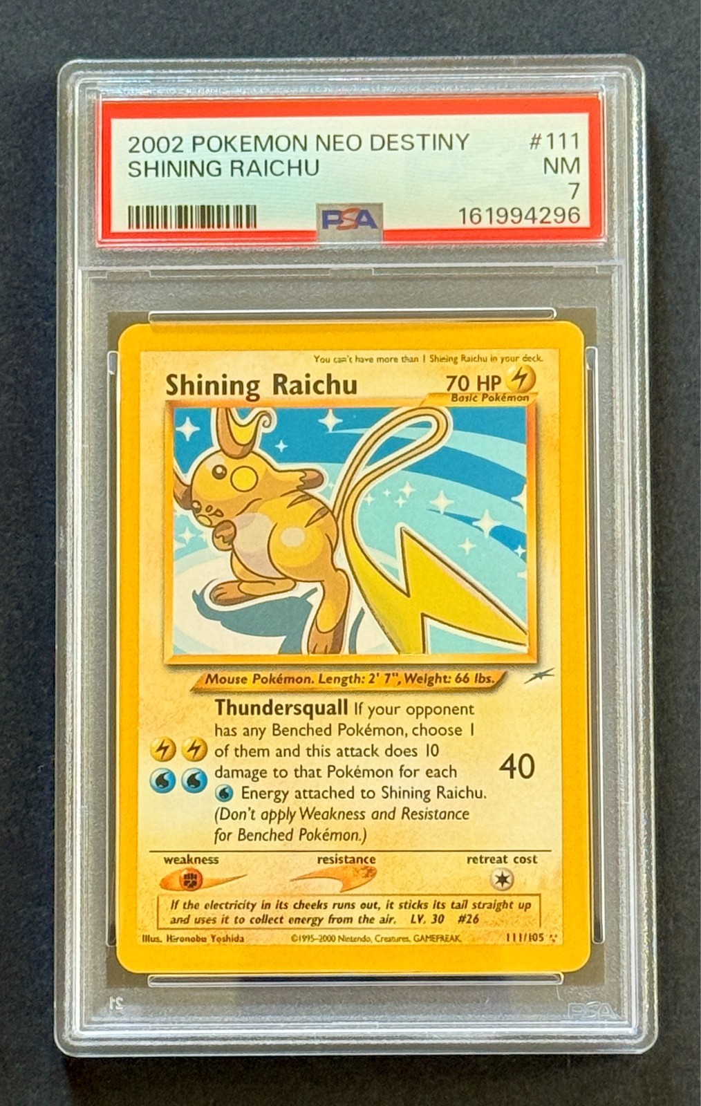 2002 Pokemon Neo Destiny Shining Raichu 111