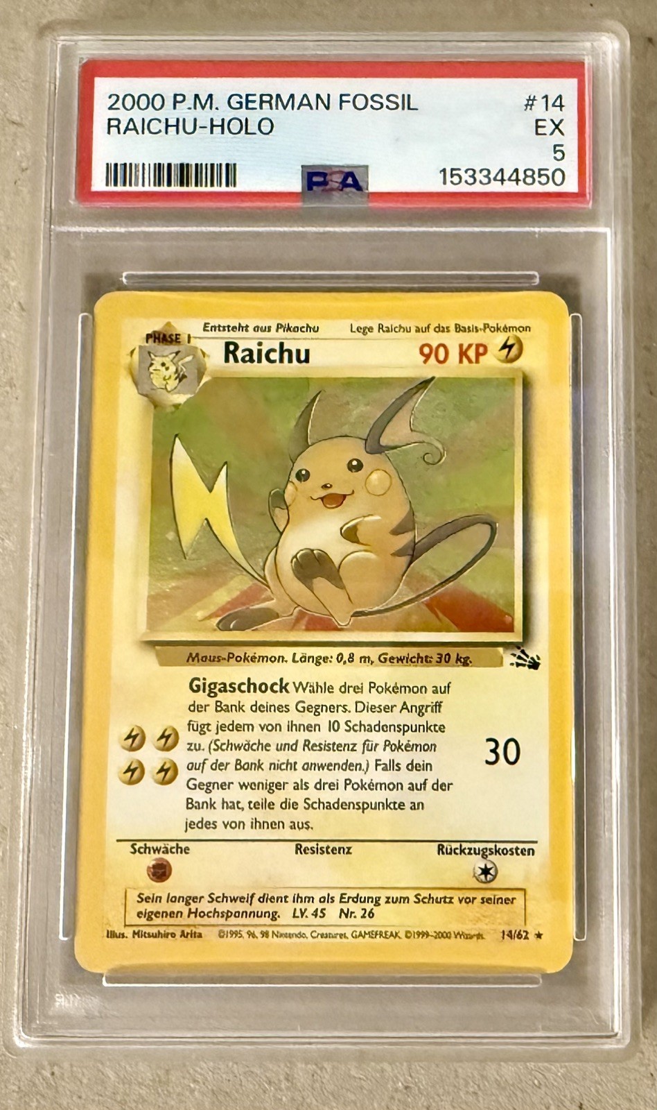 2000 Pokemon German Fossil Raichu-Holo 14