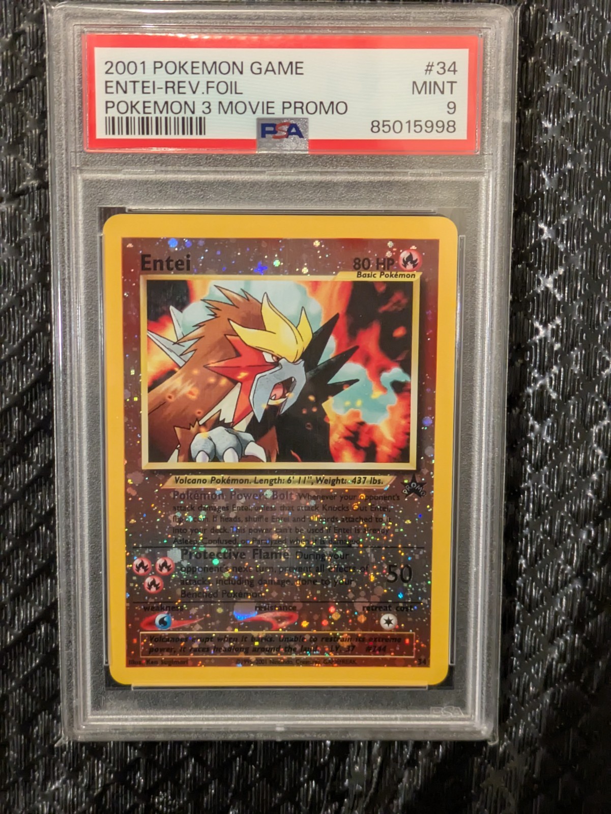 2001 Pokemon Game Movie Entei-Reverse Foil Pokemon 3 Movie Promo 34
